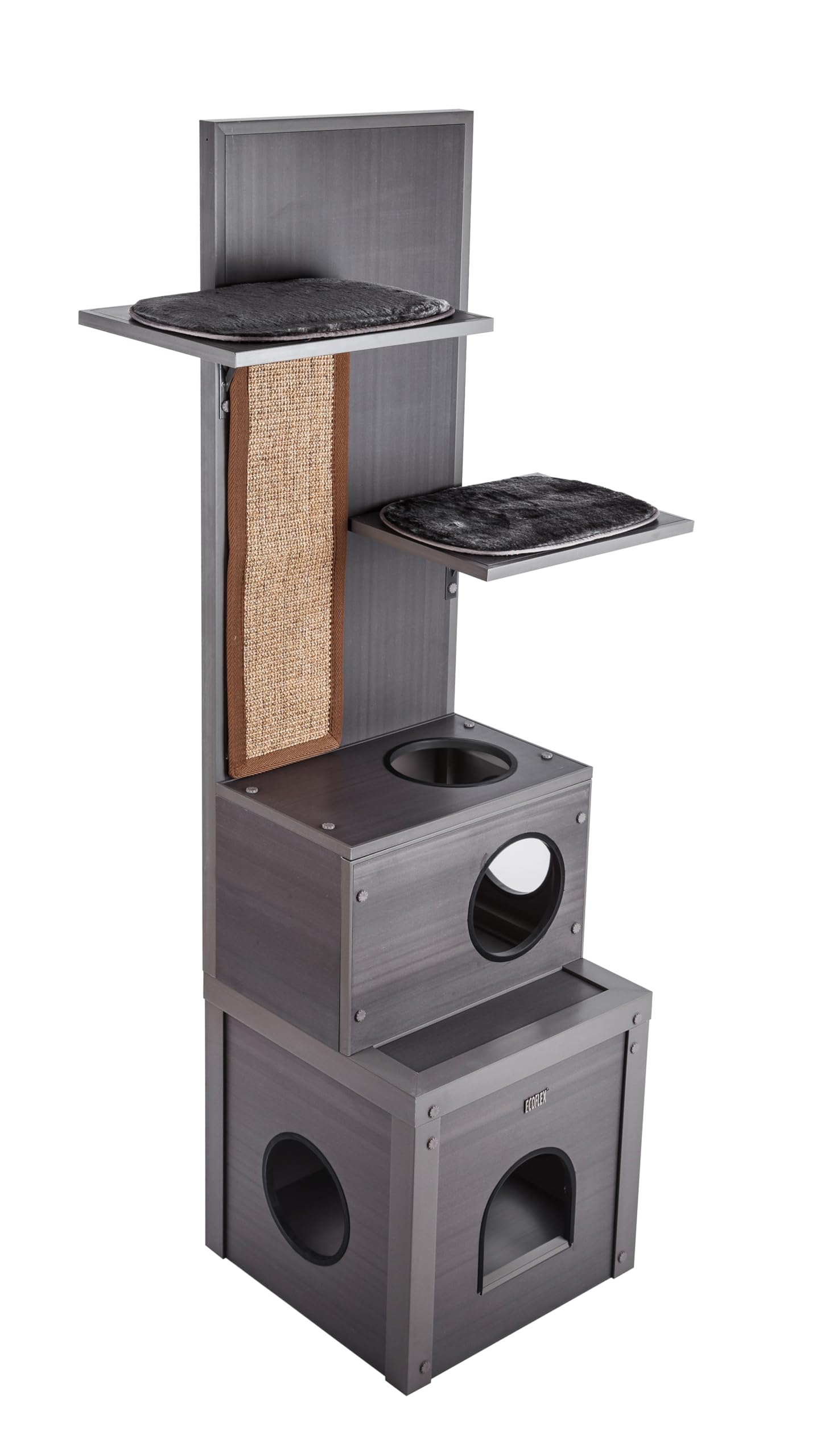 New Age Pet ECOFLEX Kitty Climber Cat Tree - Gray, Eco-Friendly Wood Plastic Composite - Moisture & Odor Resistant, Easy Assembl