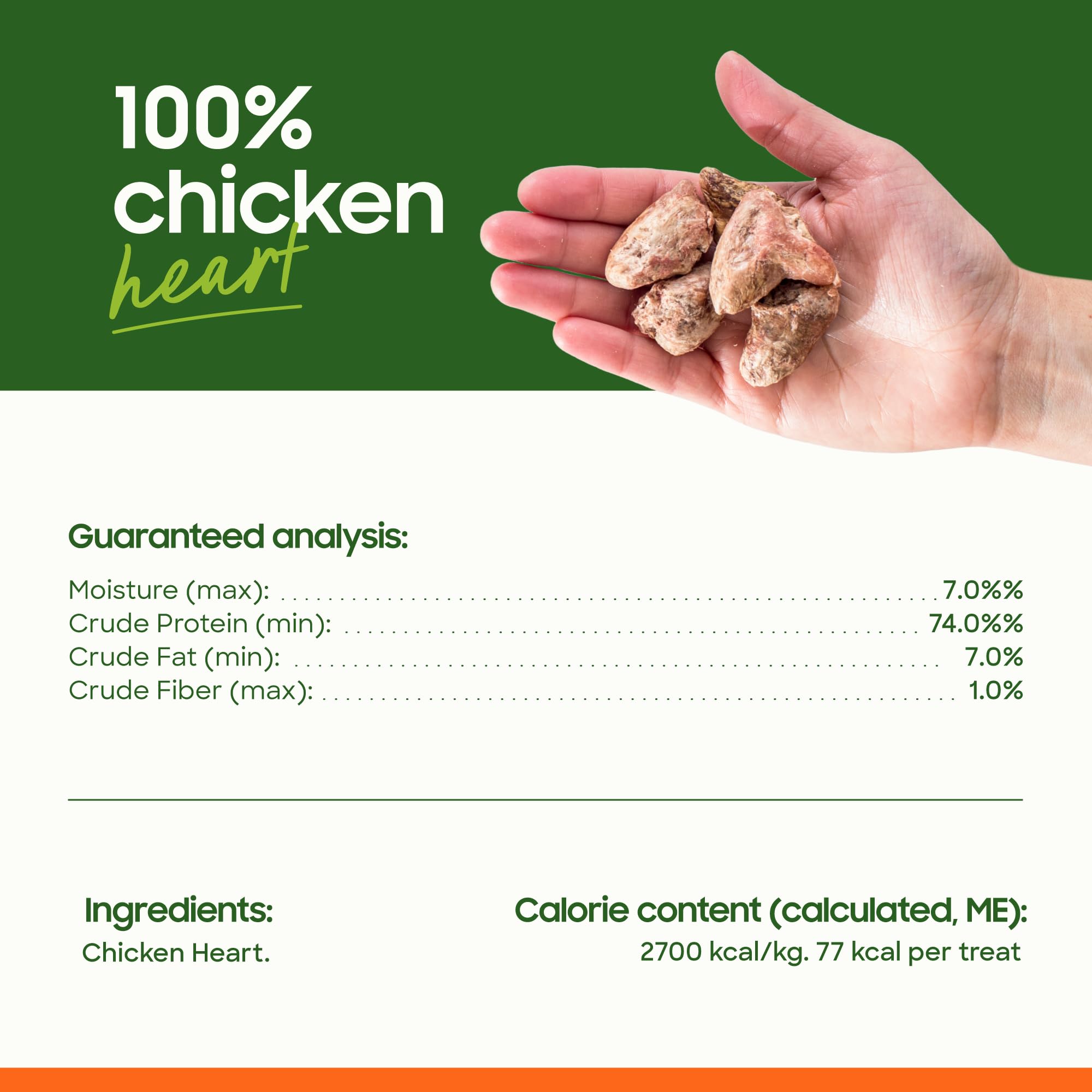 smallbatch Pets Premium Freeze-Dried Chicken Heart Treats for Dogs and Cats, 3.5 oz, Made and Sourced in The USA, Single Ingredi