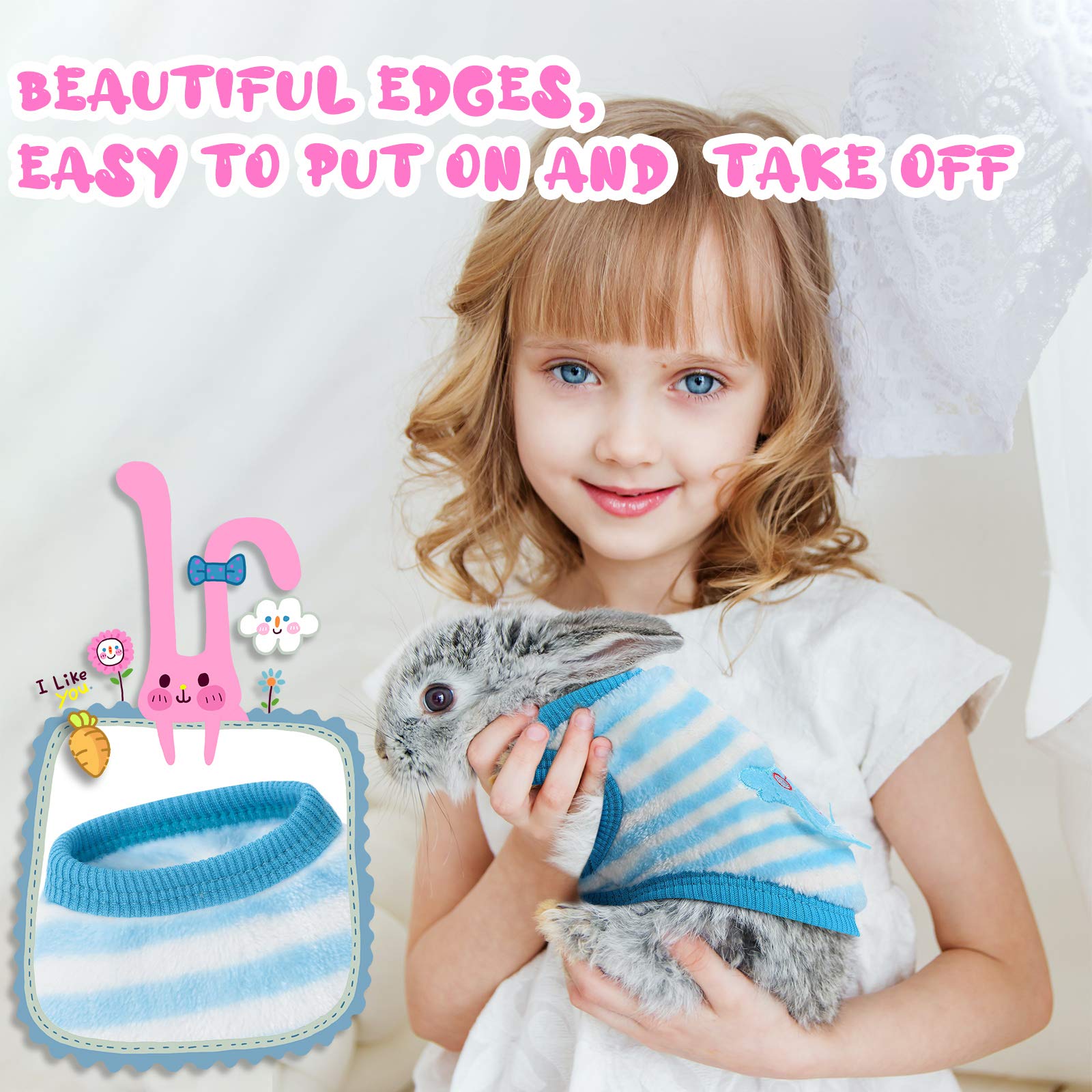 Geyoga 4 Pieces Warm Puppy Clothes for Dogs Boy and Girl Ferret Sweaters Cat Rabbit Chihuahuas Vest Flannel Pet Costume Pet Appa