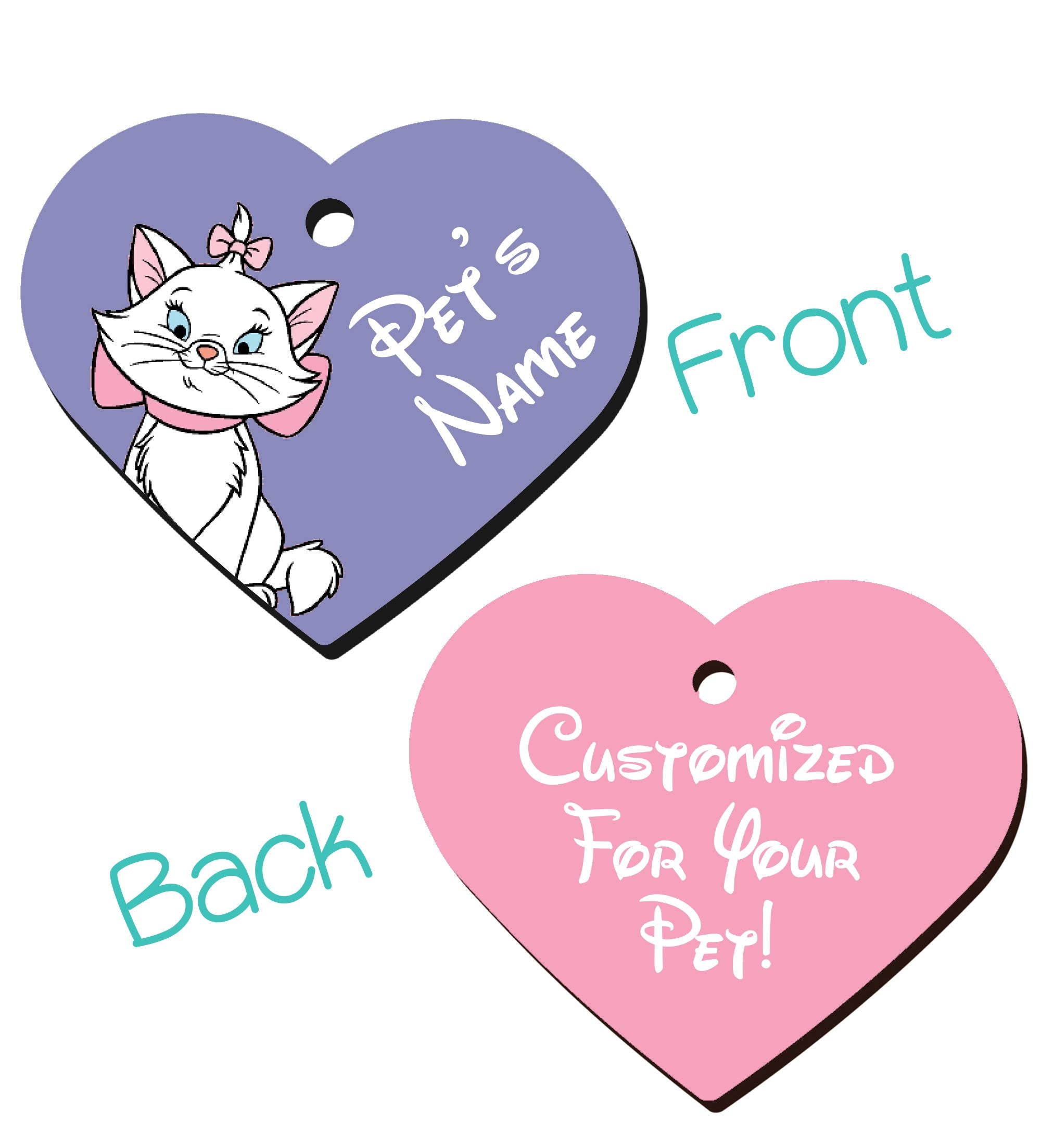 2-Sided Pet Id Tags For Dogs & Cats Personalized For Your Pet (Marie, Heart Shaped)