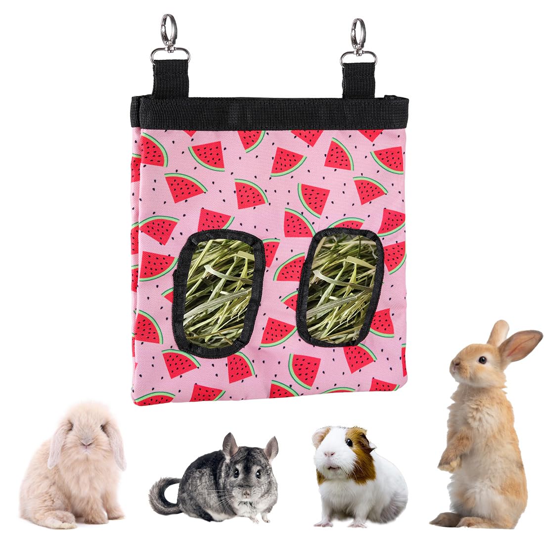 Dzwlkj Hay Feeder, 600D Polyester, Watermelon, Hay Feeder Rabbit, Guinea Pig, Chinchilla, Hamsters, Small Pets, 1 Pack, Foldable