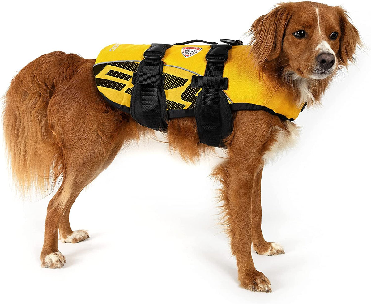 Ezydog Premium Doggy Flotation Device (Dfd) - Adjustable Dog Life Jacket Preserver With Reflective Trim - Durable Grab Handle Fo