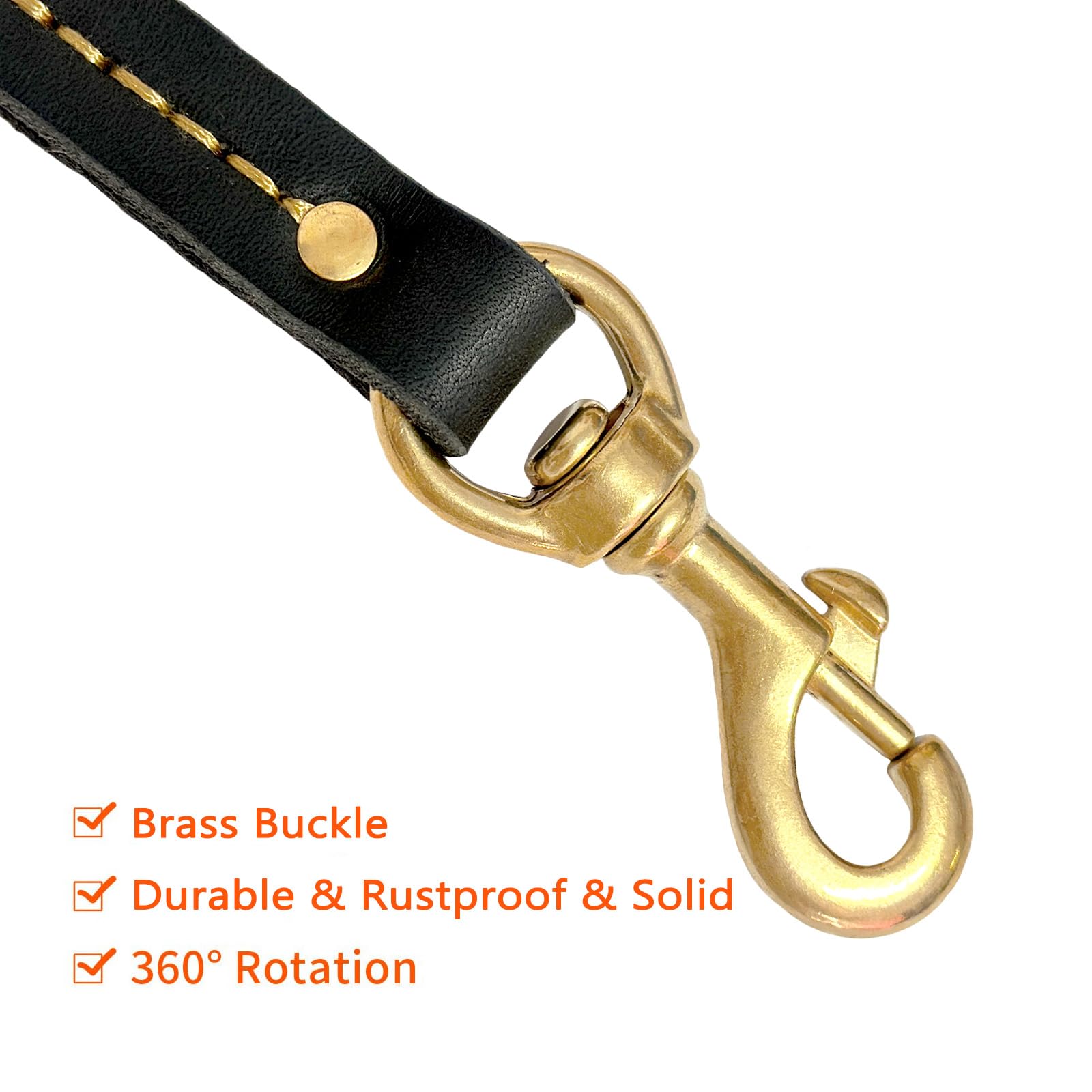 Guiding Star Leather Dog Leash 6Ft, Dog Leashes For Large Dogs Heavy Duty, Soft Handmade Leather Training Leash For Small & Medi