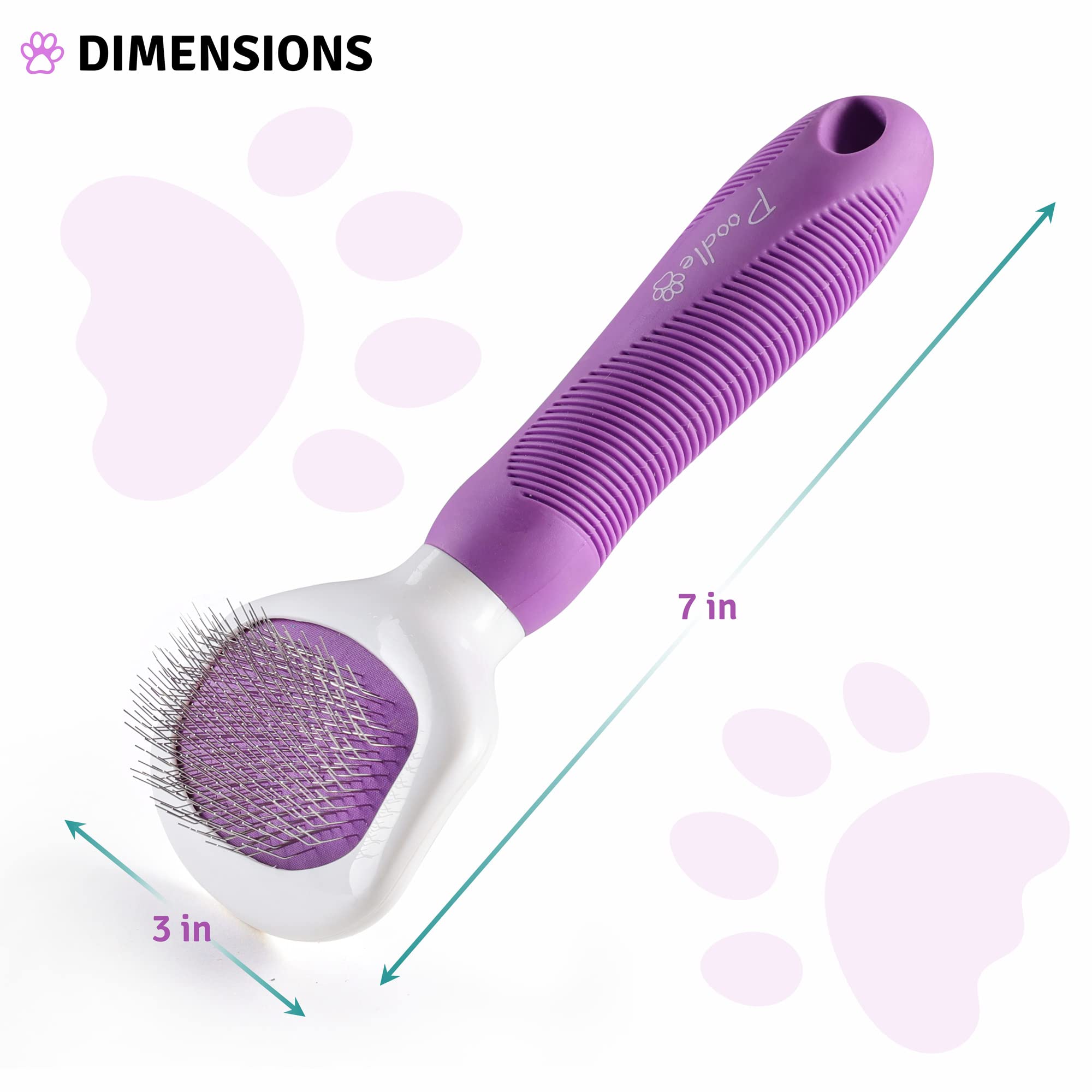 Poodle Pet Slicker Brush For Dogs, Cats, Rabbits - Dog Slicker Brush For Matted/Loose Hair, Fur, Knot - Doodle Brush For Dogs Short Hair & Long Hair - Dog Brush For Goldendoodle Grooming & Shredding