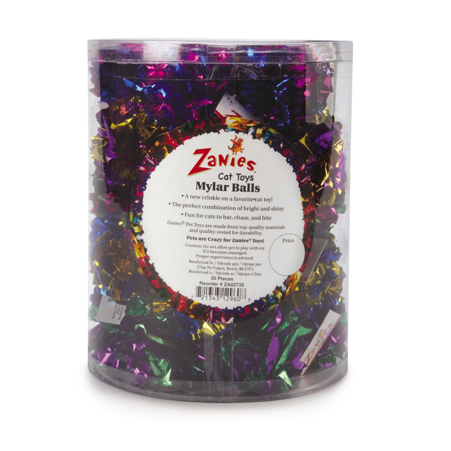 Zanies Mylar Balls Cat Toys, 35-Piece Canisters