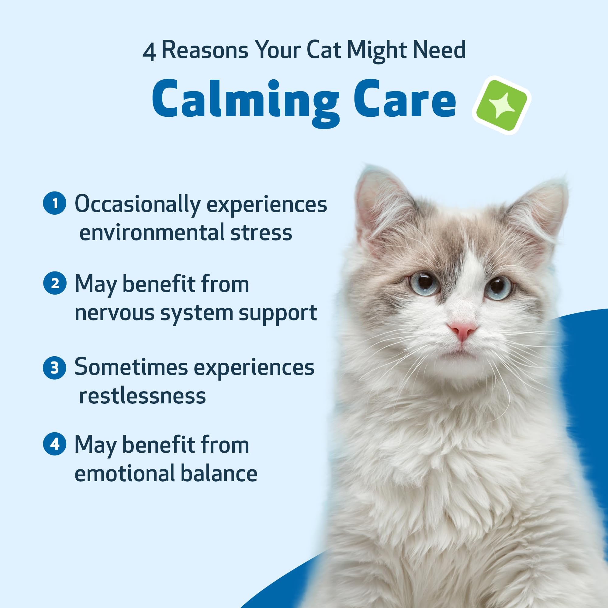 Pet Wellbeing Calming Care for Cats - Veterinarian-Formulated - Calm Support, Relaxed Nervous System, Emotional Balance, Adaptog