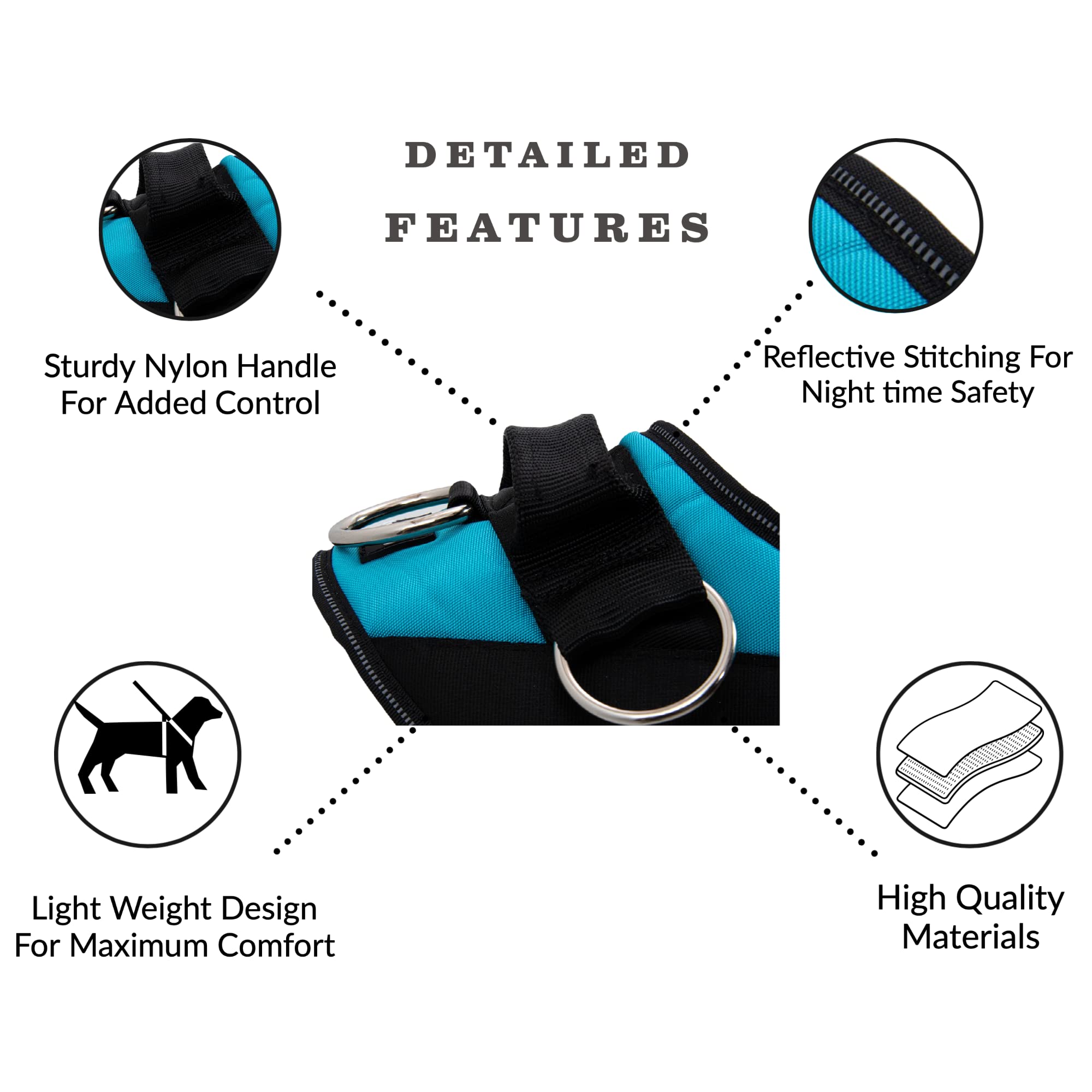 ShawnCo Essential Dog Harness, No-Pull Pet Vest with 3 Leash Clips, No Choke, Reflective, Adjustable and Padded, for Easy Walkin