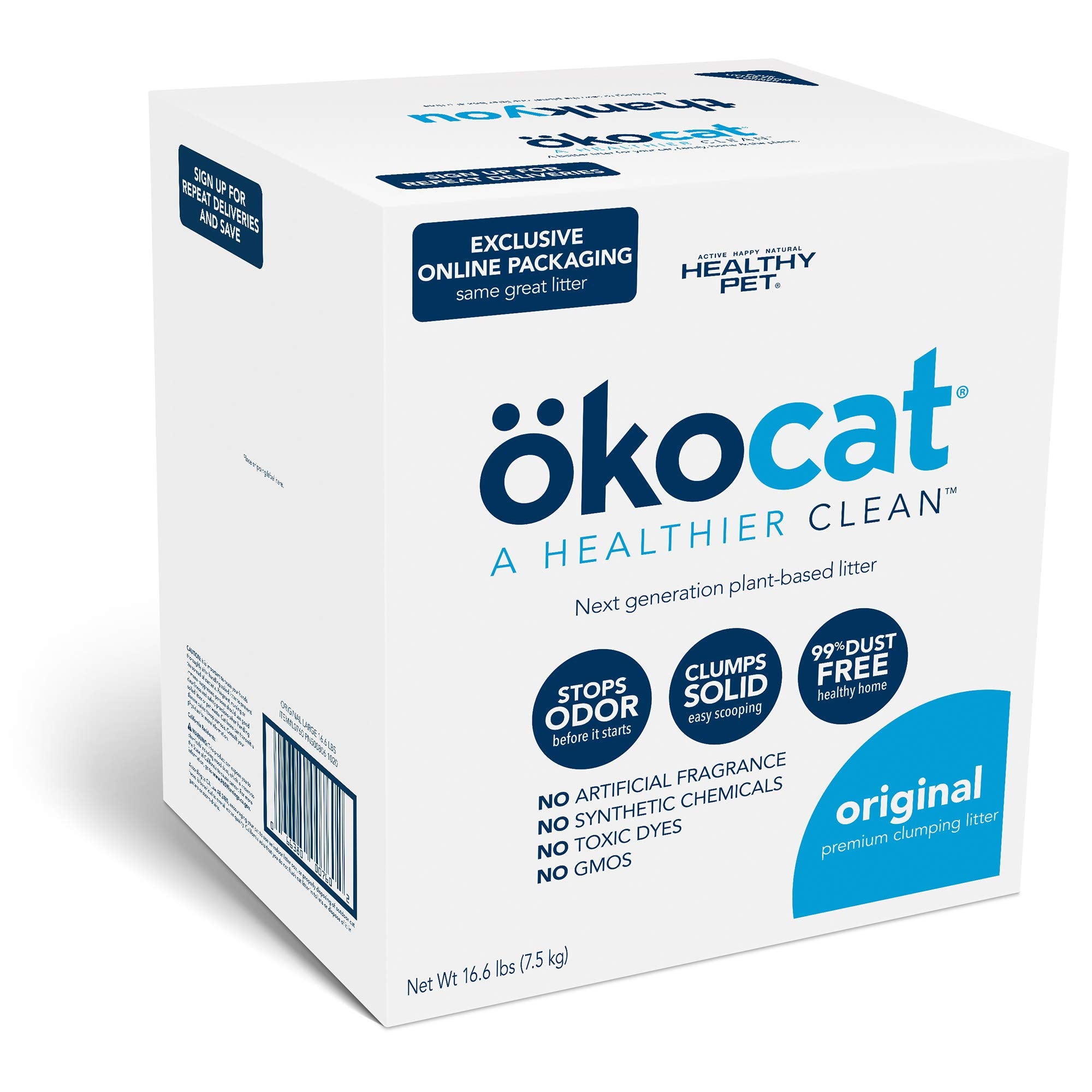 Kocat Original Low-Dust Natural Wood Clumping Cat Litter With Odor Control 16.6 Lbs Large