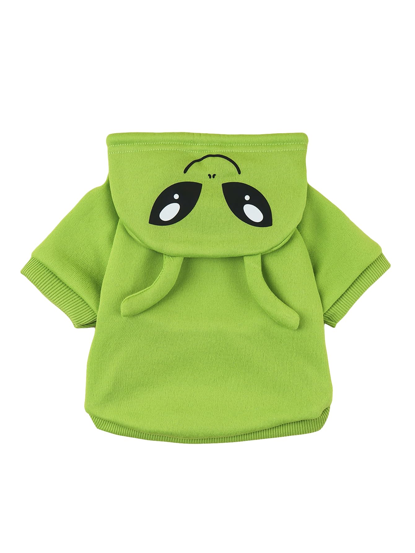Qwinee Alien Dog Hoodie Dog Warm Jacket Coat Puppy Sweatshirt Christmas Halloween Dog Costume Cosplay Winter Dog Clothes Pet Apparel For Small Medium Dogs Cats Kitten Solid Green L