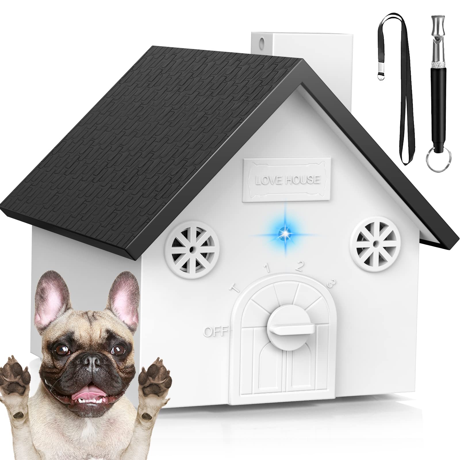 Anti Barking Device, 3 Levels Ultrasonic Dog Barking Control Devices, Dog Barking Deterrent With 50 Ft Range, Outdoor Waterproof Bark Box, Anti Barking Training Tools Safe For Human And Animal & Dogs