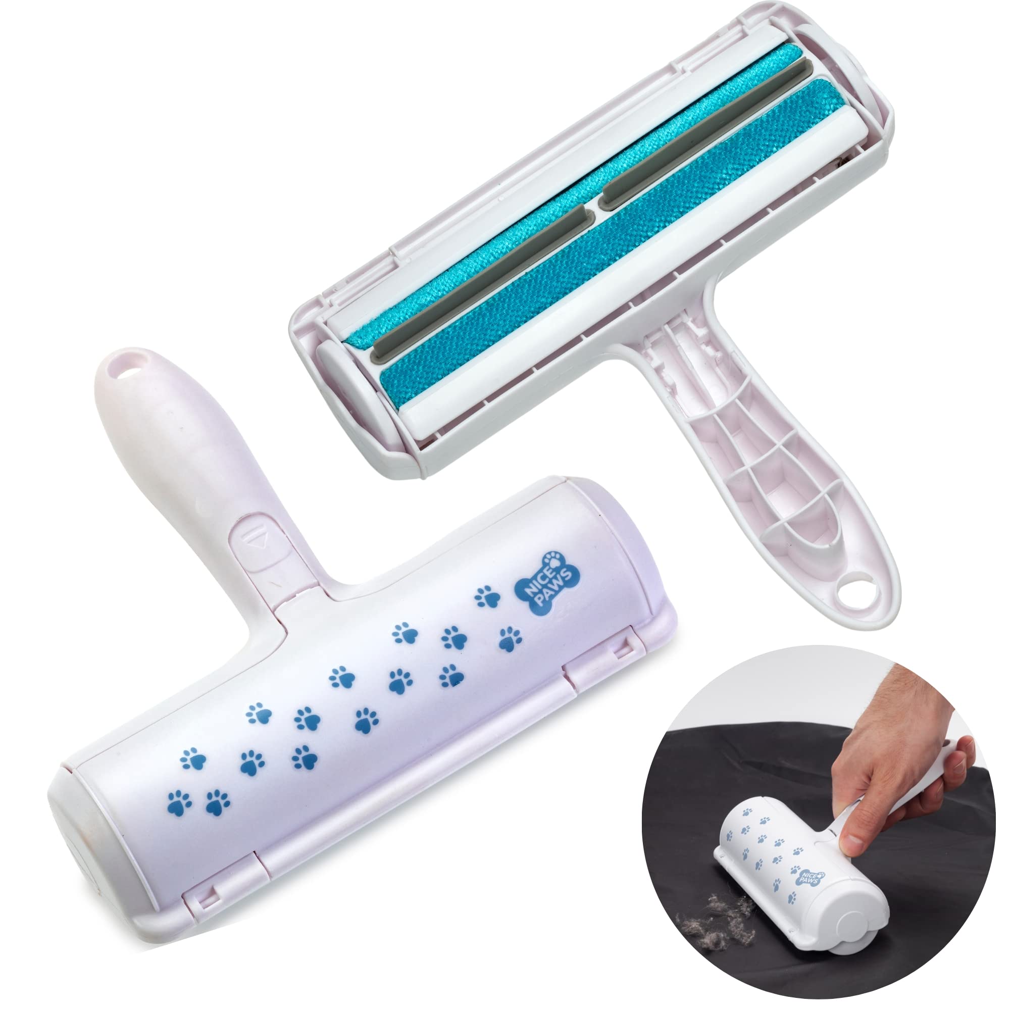 Nice Paws Pet Hair Remover - A Great Pet Hair Removal Tool For Home Or Travel, Reusable, Eco-Friendly - Perfect On Clothes, Sofa