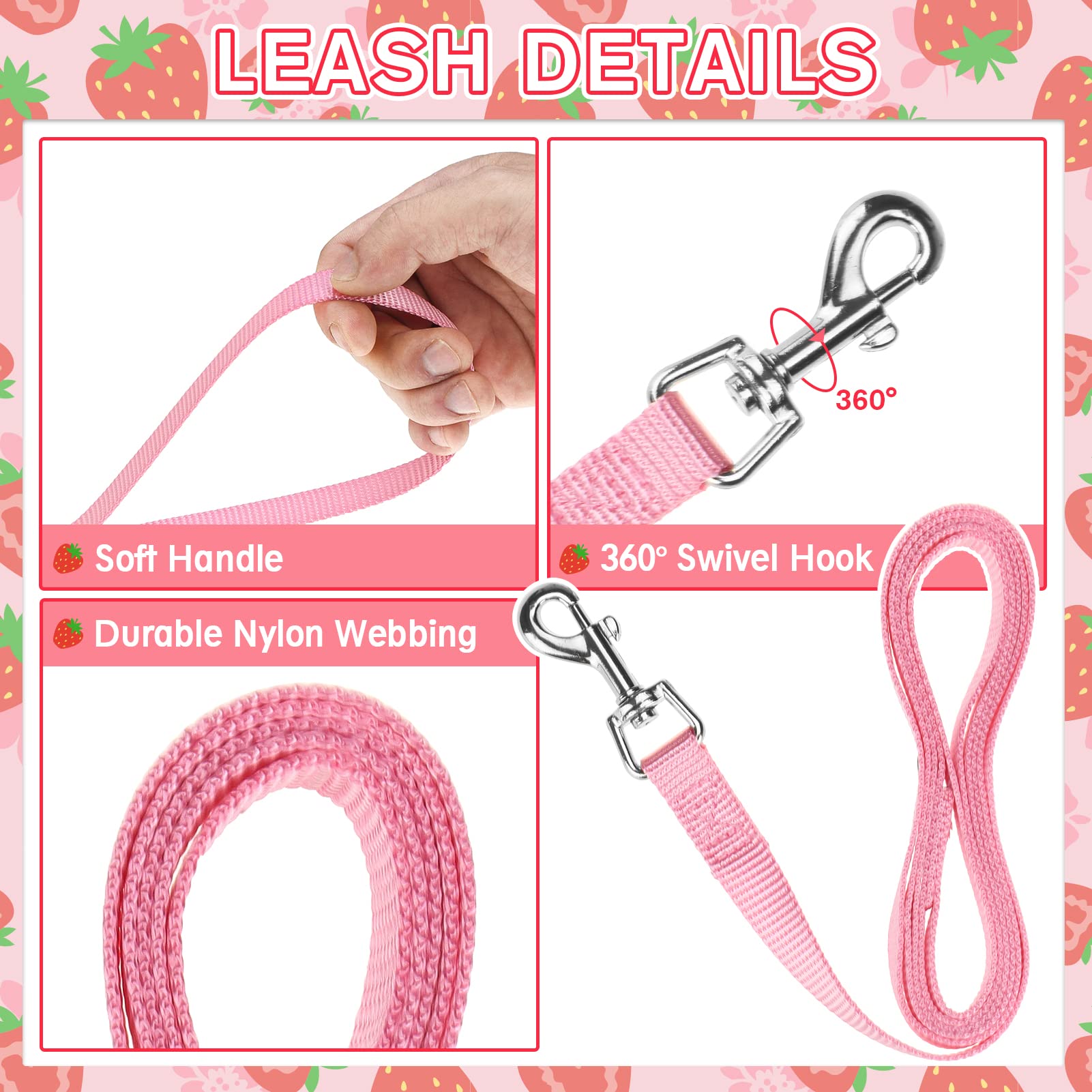 Pupteck Soft Mesh Cat Vest Harness And Leash Set Puppy Padded Pet Harnesses Escape Proof For Cats Small Dogs Rabbits Bunny