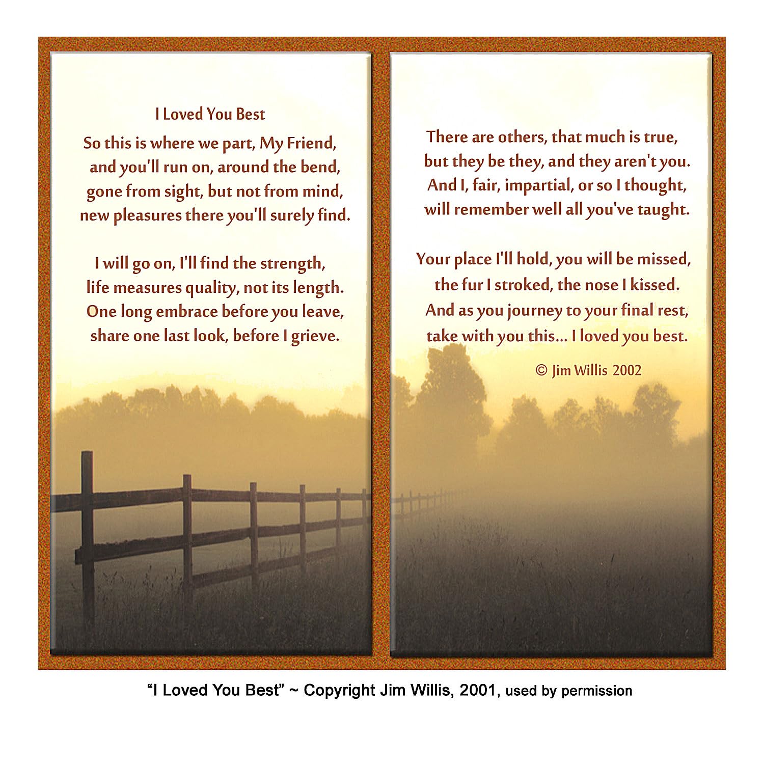 Pet Lover Remembrance Gift, 'I Loved You Best' Poem, Memorial Pet Loss Picture Frame Keepsake And Sympathy Gift Package, Ebony Black With Foil Accent