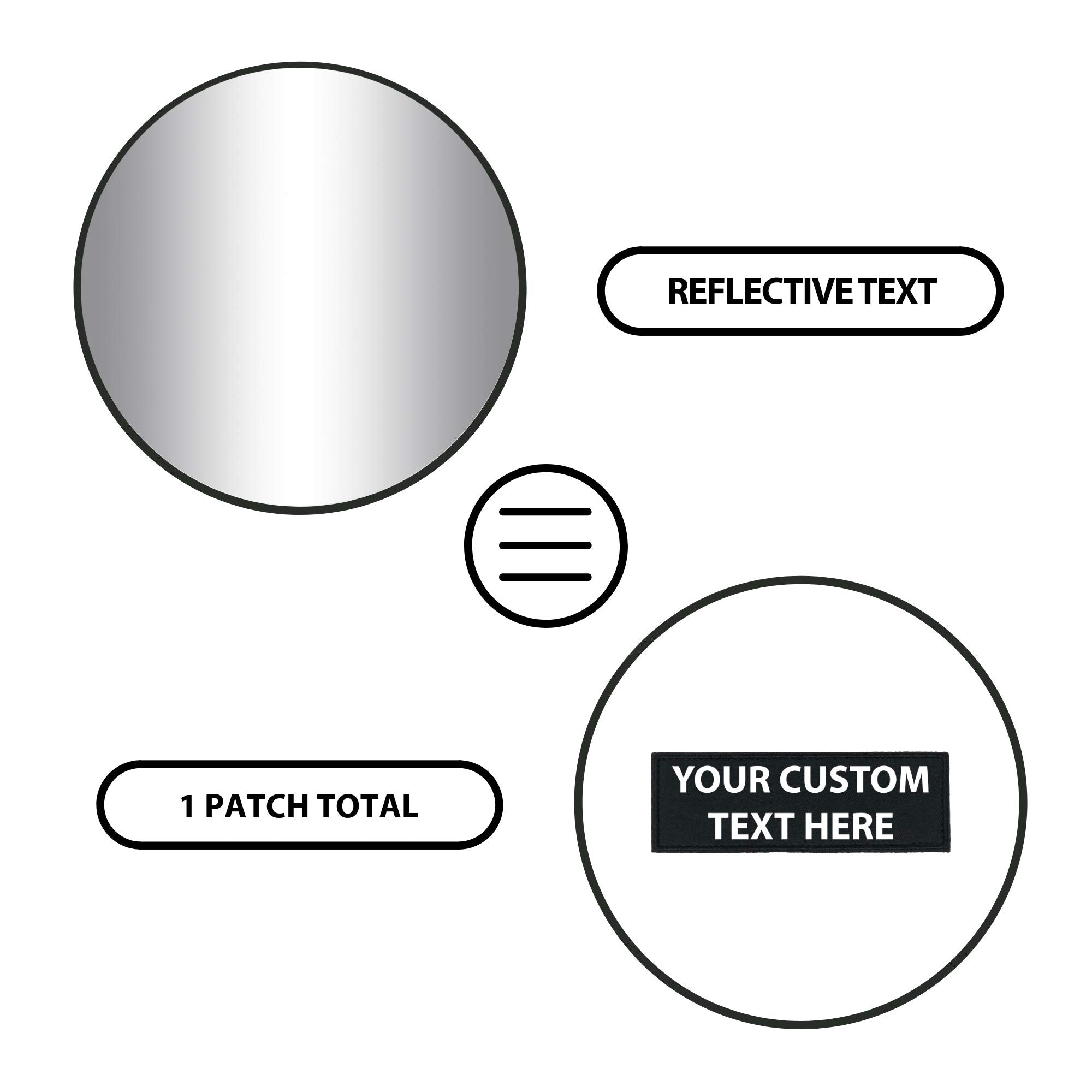 Dogline Custom Reflective Patch For Vest Harness Or Collar Customizable Text Personalized Patches With Hook Backing Name Service Dog In Training Emotional Support 1 Patch - 1.5' X 4'