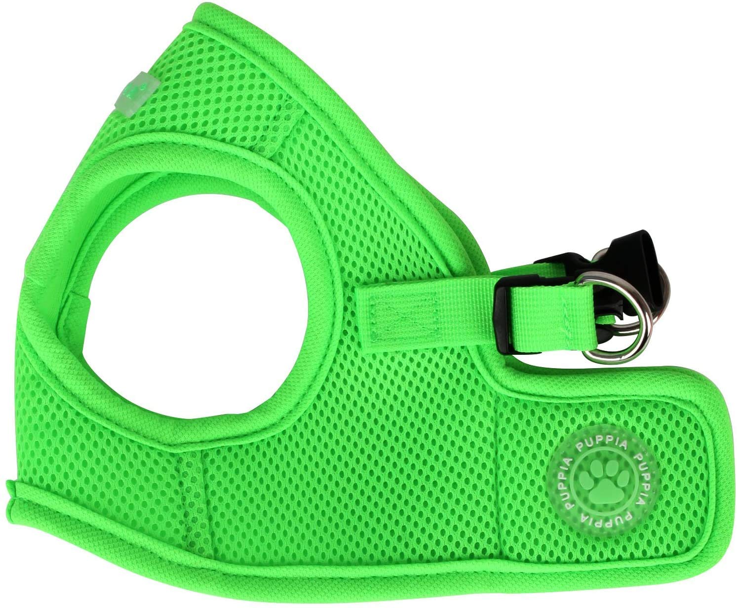 Puppia Neon Soft Vest Harness Step-in No Choke No Pull Walking Training for Small and Medium Dog, Green, X-Large