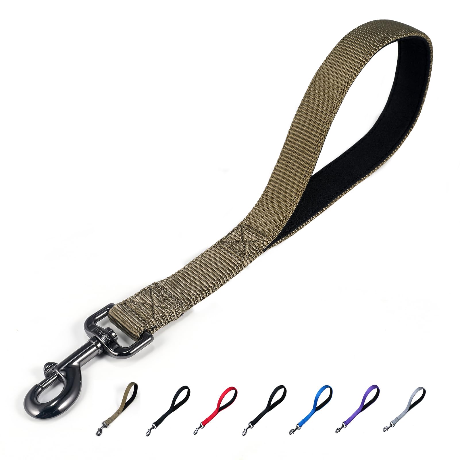 Cyclpet Advanced Short Dog Leash With Soft Padded Handle And Heavy-Dutyclip & Nylon - 12 Inches Lead For Large And Medium Breed 