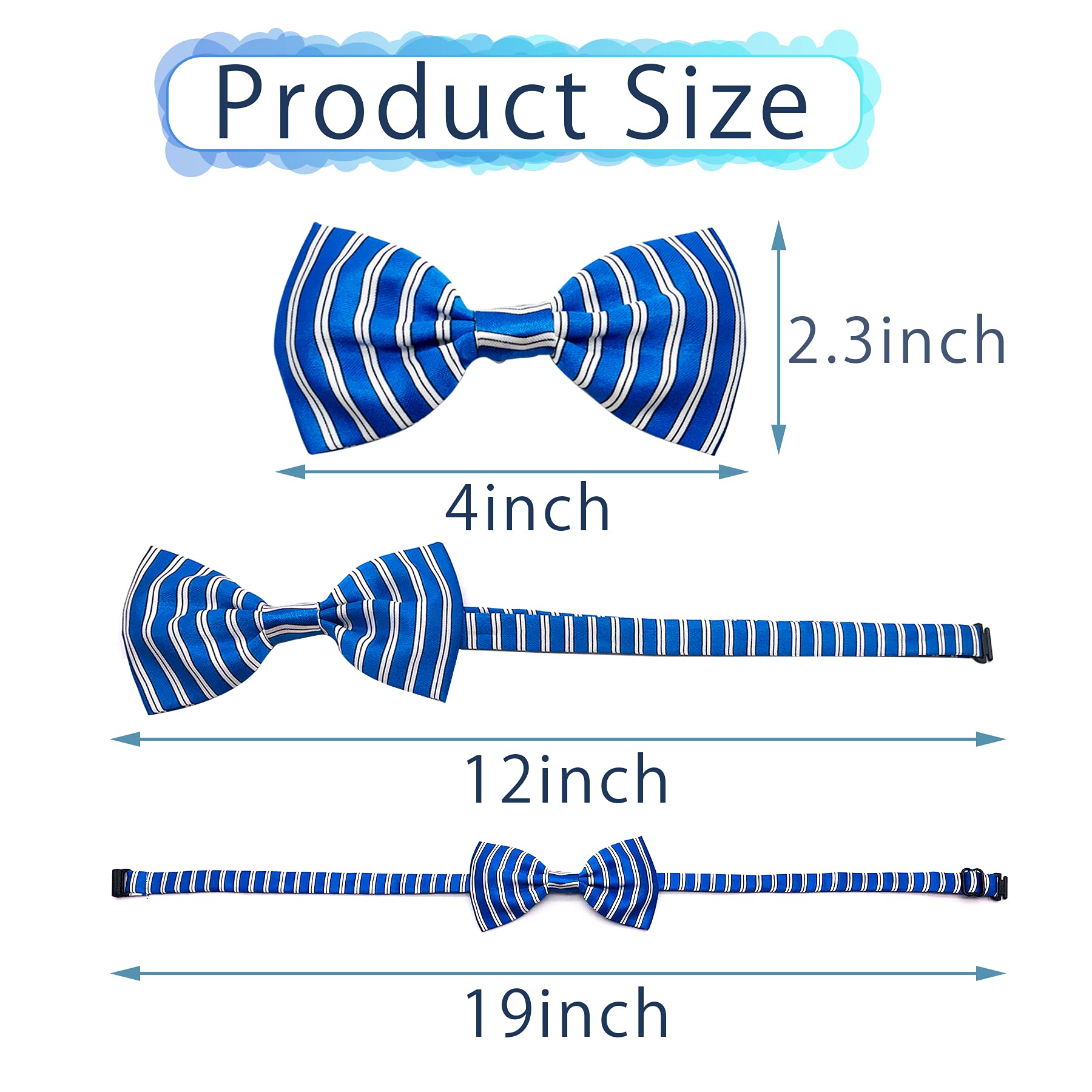 Jpgdn 50Pcs Small Dogs Bowties Bulk For Puppy Doggy Cat Kitten Rabbit Medium Boys And Girls Bow Ties With Polka Dots Checks Stripes Pet Adjustable Collar Neck Bow