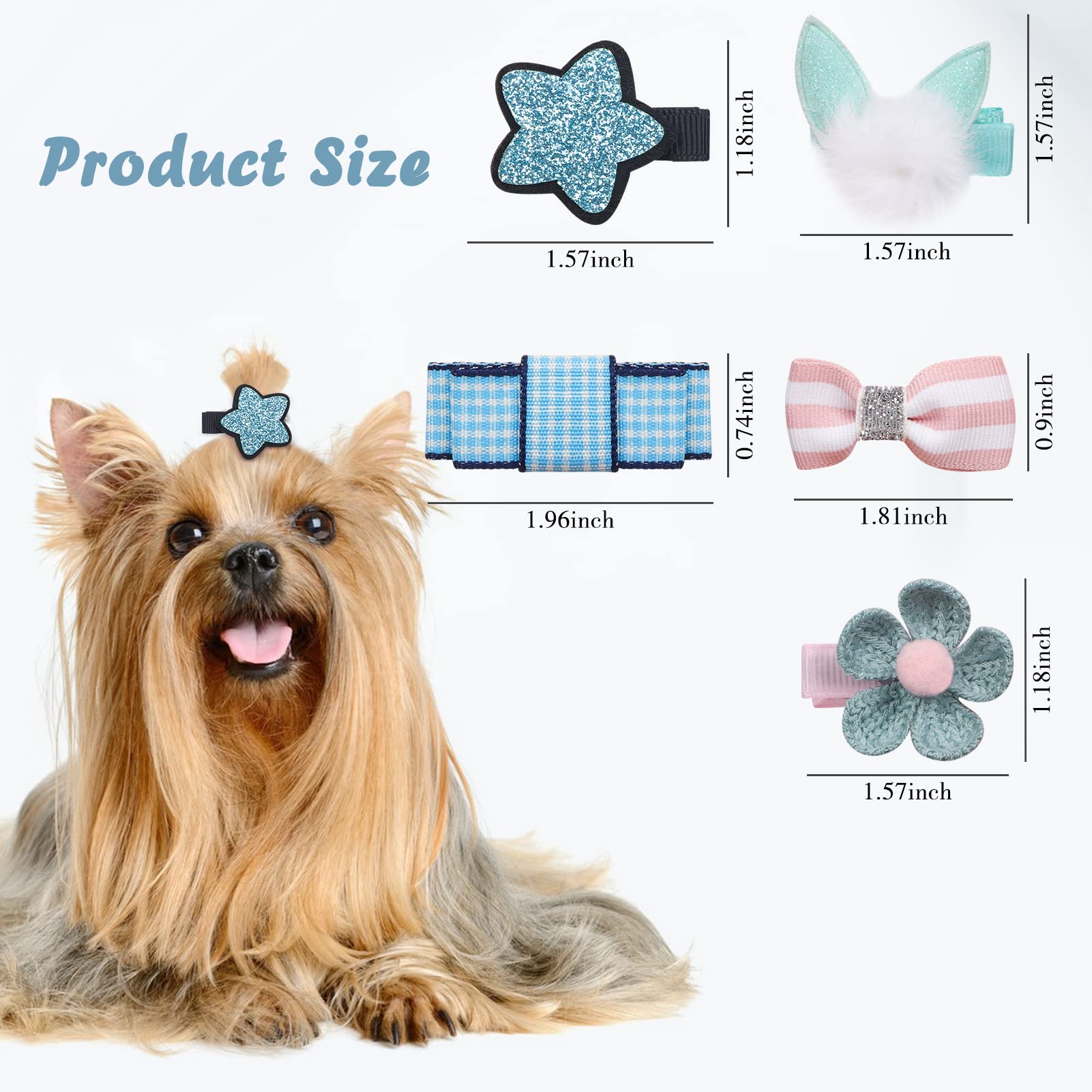 Www Small Dog Cat Hair Clips 5 Pcs Bows Girls Puppies Barrettes Cute Bow Flower Crown Hairpin Head Pins Party Birthday Grooming