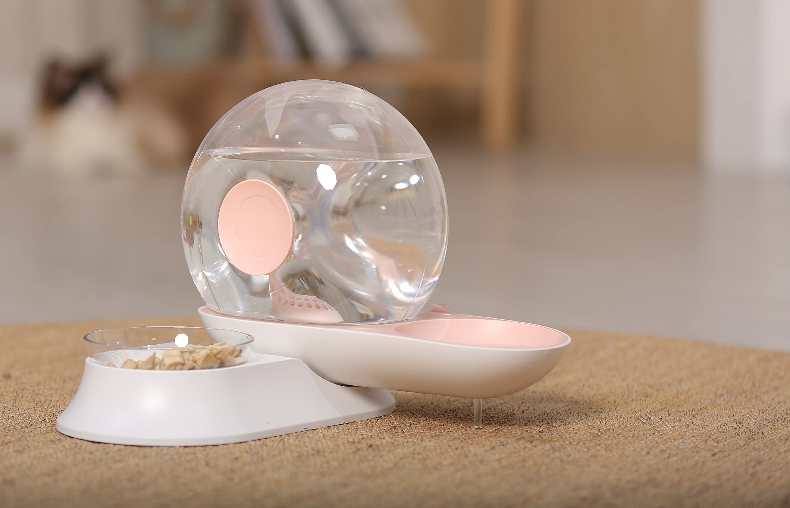 Pet Life  'Auto-Myst' Snail Shaped 2-in-1 Automated Gravity Pet Filtered Water Dispenser and Food Bowl