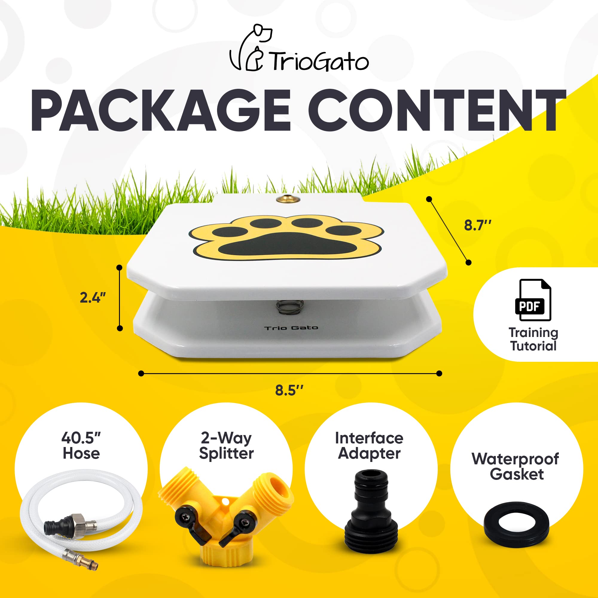 Dog Outdoor Fountain Step On, Dog Sprinkler Paw Activated, Drinking Pet Dispenser, Provides Fresh Water, Sturdy, Easy To Use By Trio Gato