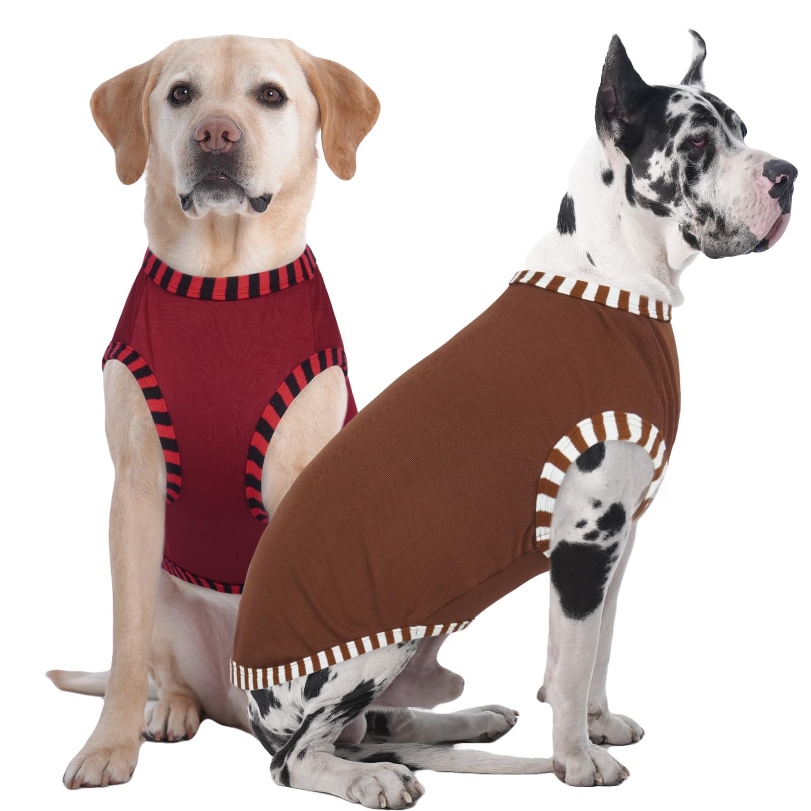 Iecoii 2 Pack Dog T-Shirt For Large Dogs,Breathable Tshirts For Hot Weather,Stretchy & Comfortable Pet Summer Clothes Outdoor An