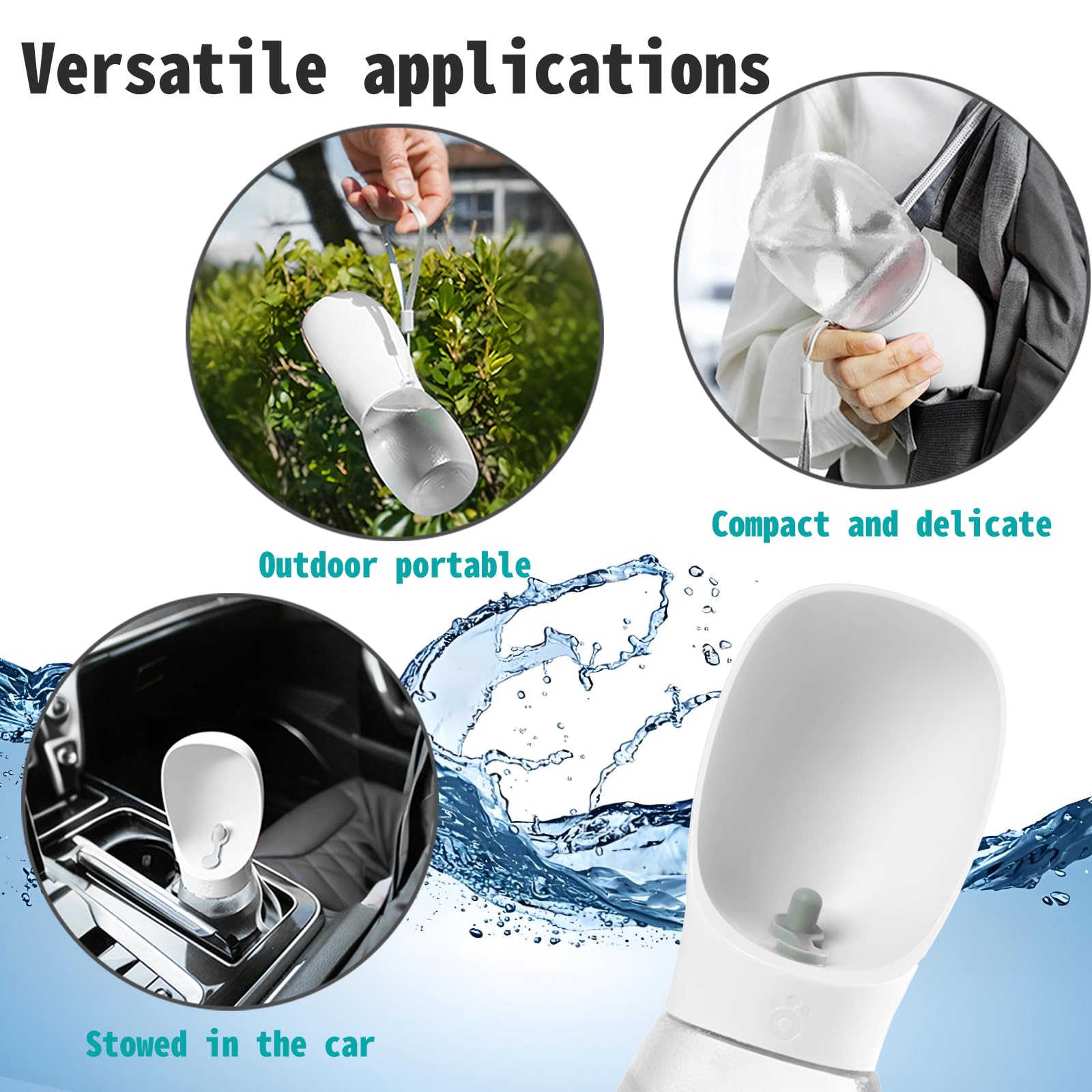 Kalimdor Dog Water Bottle,Leak Proof Portable Puppy Water Dispenser With Drinking Feeder, Dog Walking Accessories For Pets Outdo