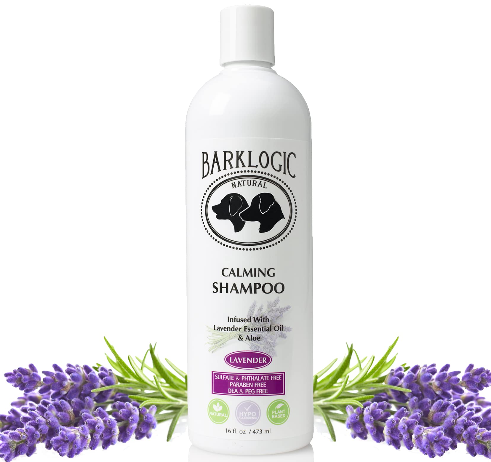 Barklogic Calming Shampoo, Lavender, 16 Fl Oz | No Parabens, No Phthalates, No Sulfates, No Dea & Peg, Plant-Based