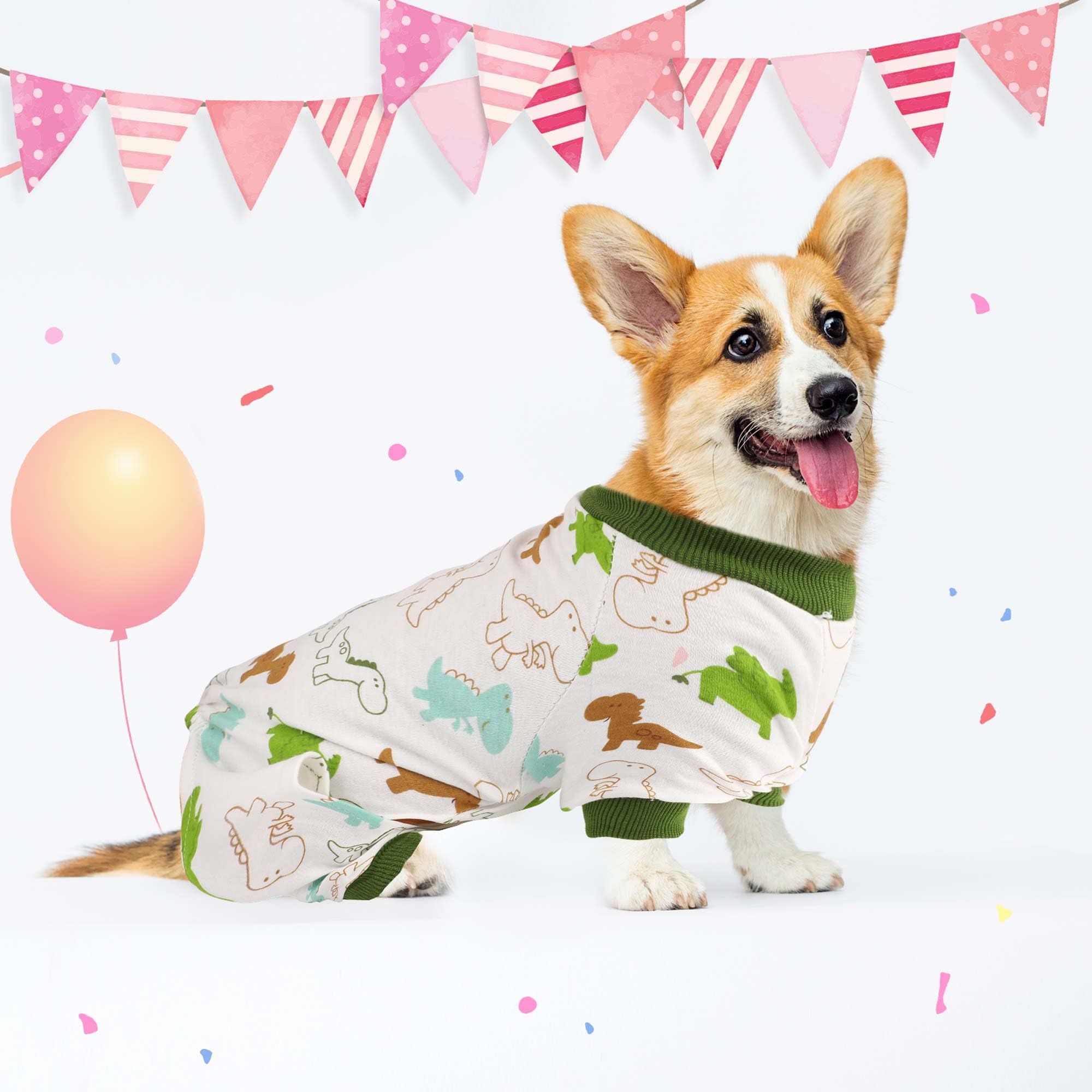 Uratot 5 Pieces Puppy Dog Pajamas Pet Jumpsuit Soft Puppy Rompers Pet Dog Cute Clothes Onesies Puppy Bodysuits For Pet Puppy Dog Cat, 5 Styles (Medium)