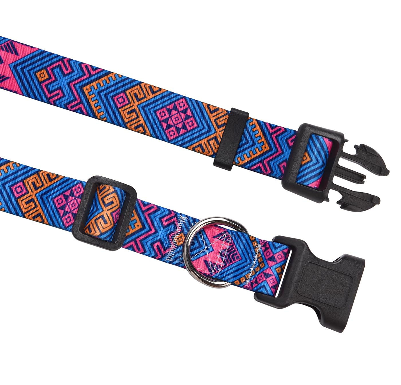 Mihqy Dog Collar With Bohemia Floral Tribal Geometric Patterns - Soft Ethnic Style Collar Adjustable For Small Medium Large Dogs(Orange Ethnic Style,Xs)