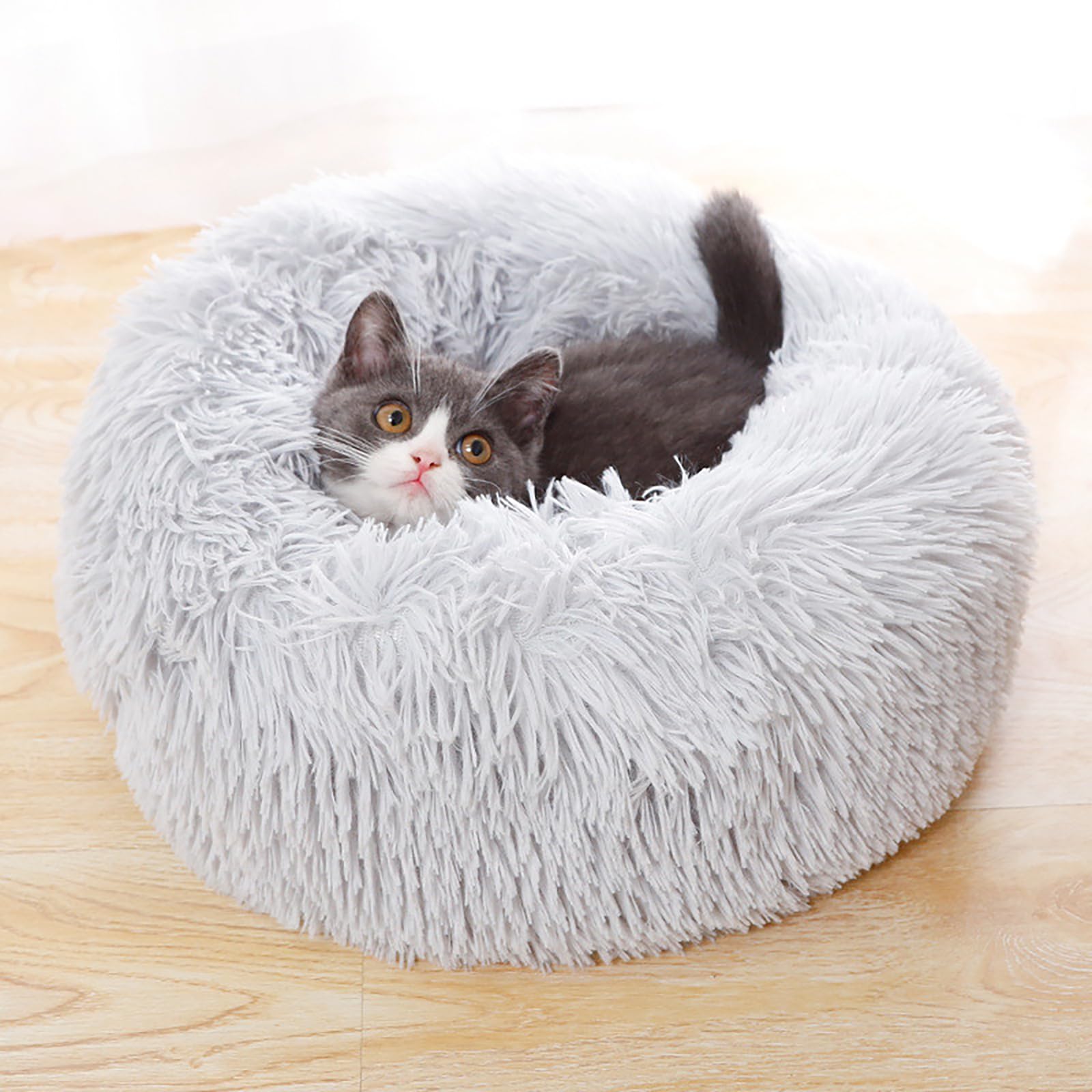 Nisrada Cat Beds For Indoor Cats,15.7 Inch Dog Bed For Small Melium Large Dogs, Washable-Round Pet Bed For Puppy And Kitten With Slip-Resistant Bottom