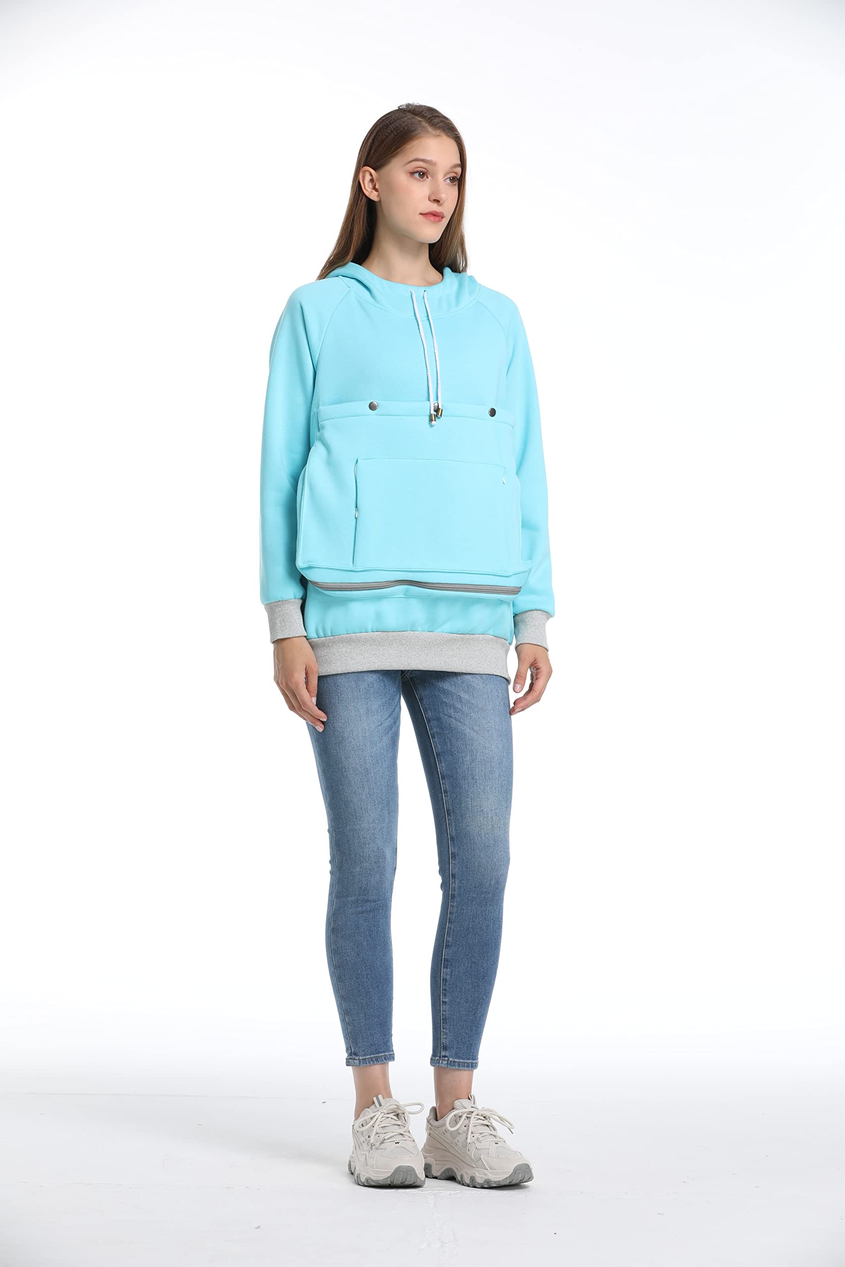 Cat Dog Carrier Hoodie Big Pet Pouch Sweatshirt Puppy Kitten Holder Carrier Pullover Top Kangaroo Unisex Hoodies (Adult, Large,