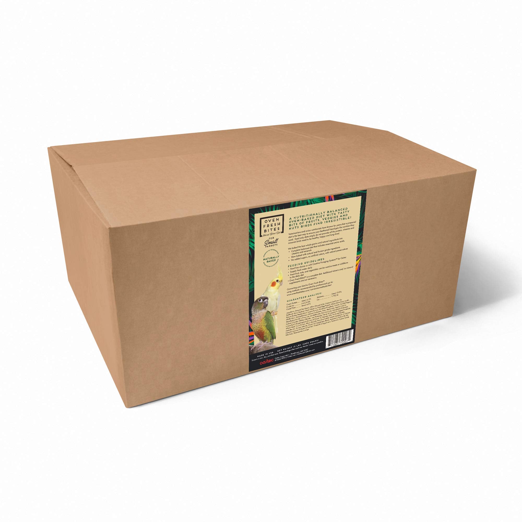 Oven Fresh Bites, Classic Formula Bird Food, Baked Avian Diet, For Small Parrots, 15 lb Bulk Box