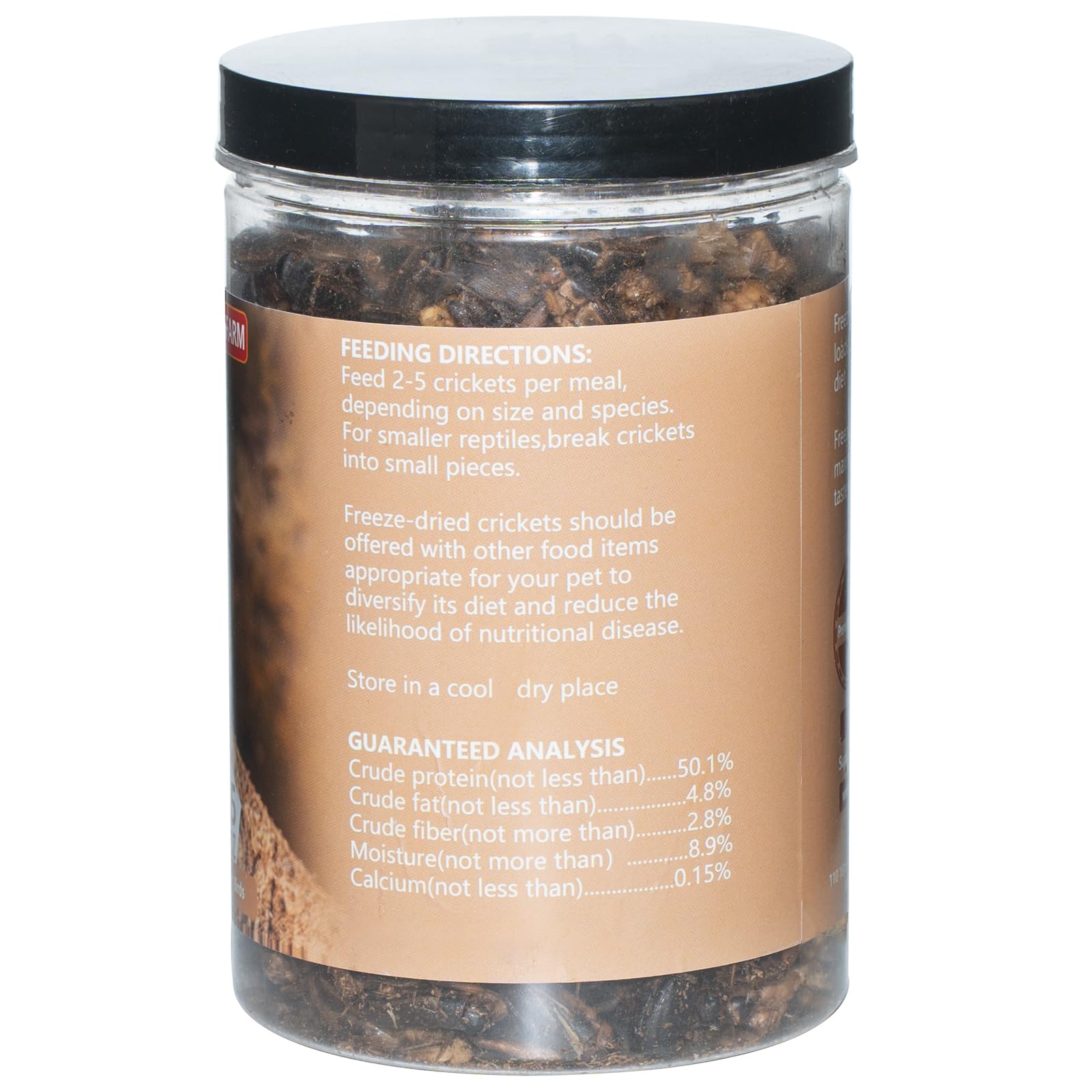 JADINGSFARM Freeze Dried Crickets - 4.5 Oz High Protein Freeze Dried Crickets, Food for Reptiles, Bearded Dragons, Lizards, Geck