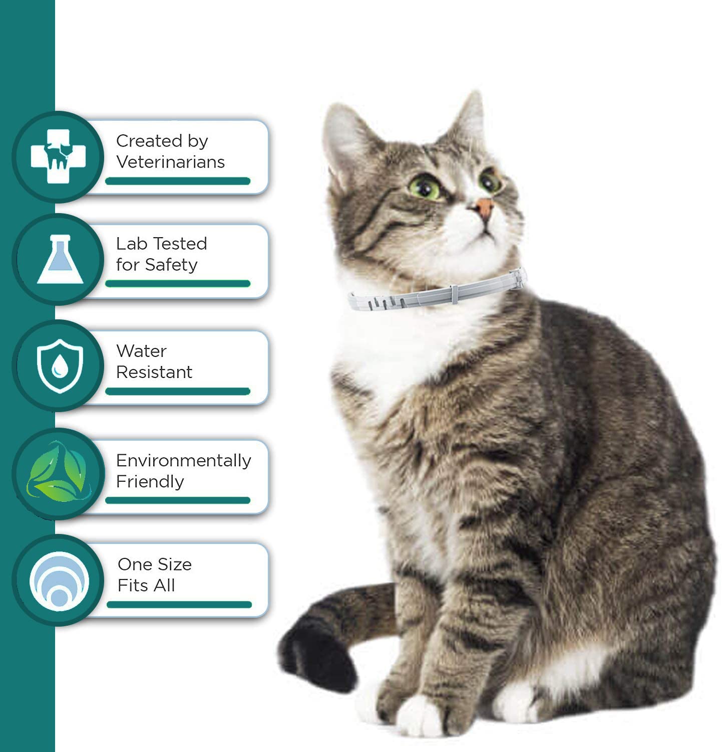 Flea And Tick Collar For Cats. Offers 4 * 6 Months Of Protection. Made From Quality Essential Oils. Waterproof And Natural. Prot