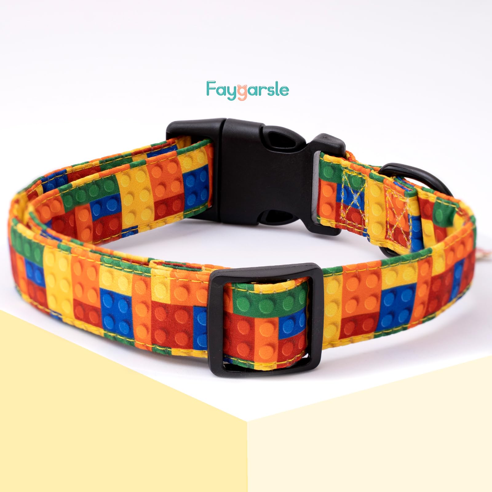 Faygarsle Dog Collar For Small Medium Large Dogs Colorful Puppy Collars For Female Dogs Toy Building Blocks Patterned Pet Collar