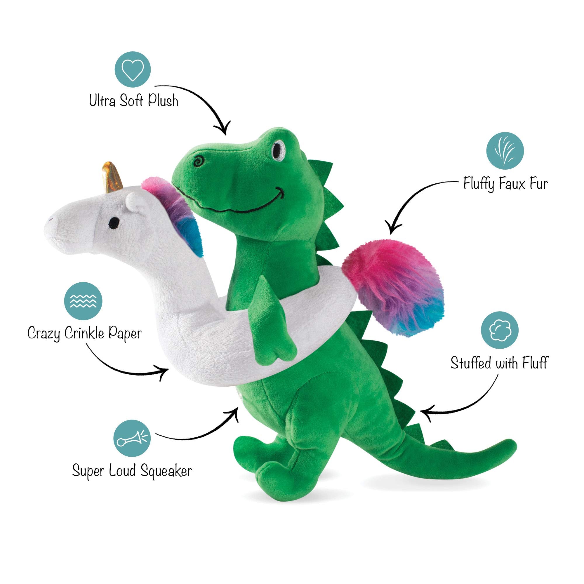 Fringe Studio Dog Toy, Summa Time Rex-Plush Pet Toy (289363) for All Breed Sizes, 1 Count (Pack of 1)