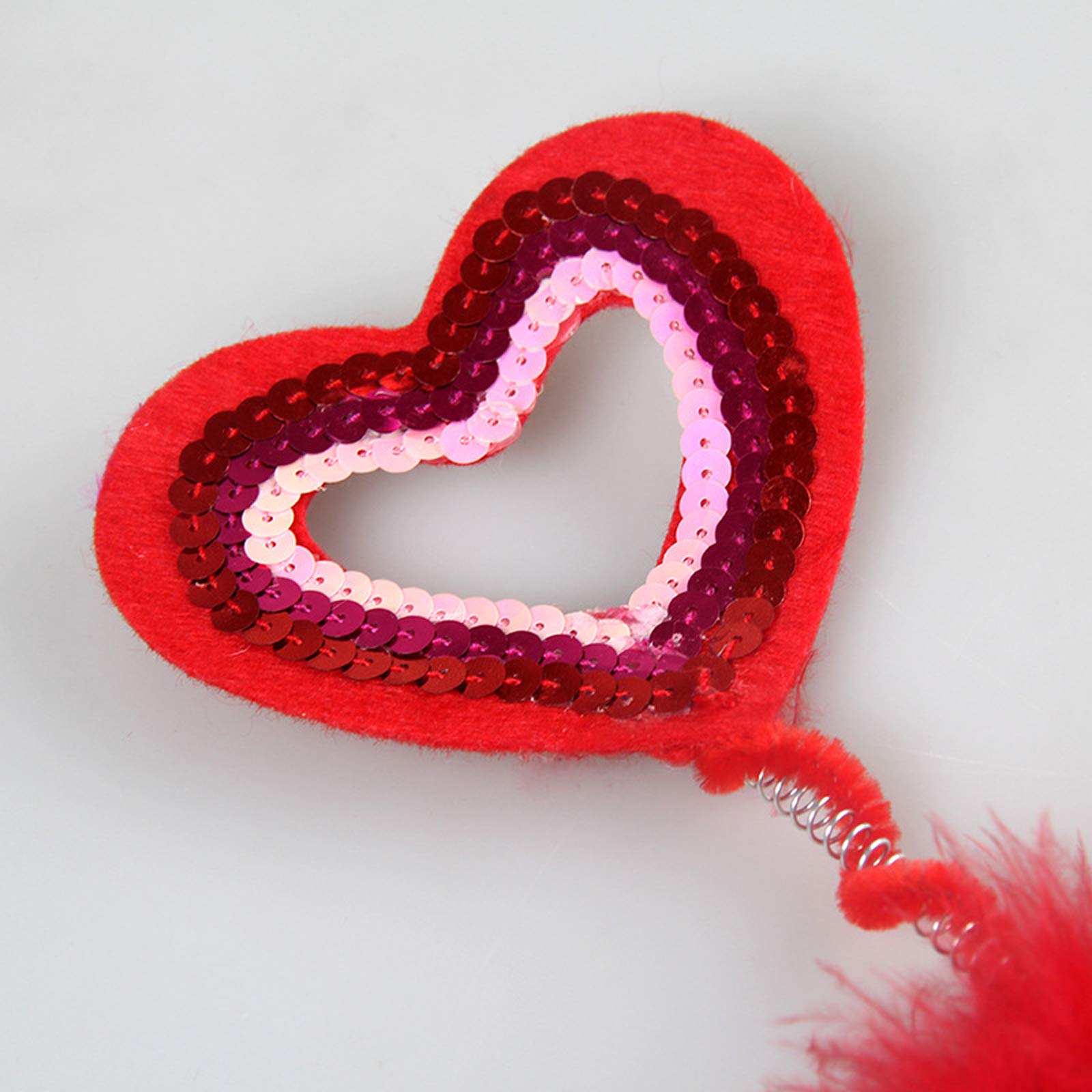 Binaryabc Valentine'S Day Dog Headband Sequin Heart Headband,Valentines Day Pet Costume Accessories,Valentines Day Pet Outfit Ha