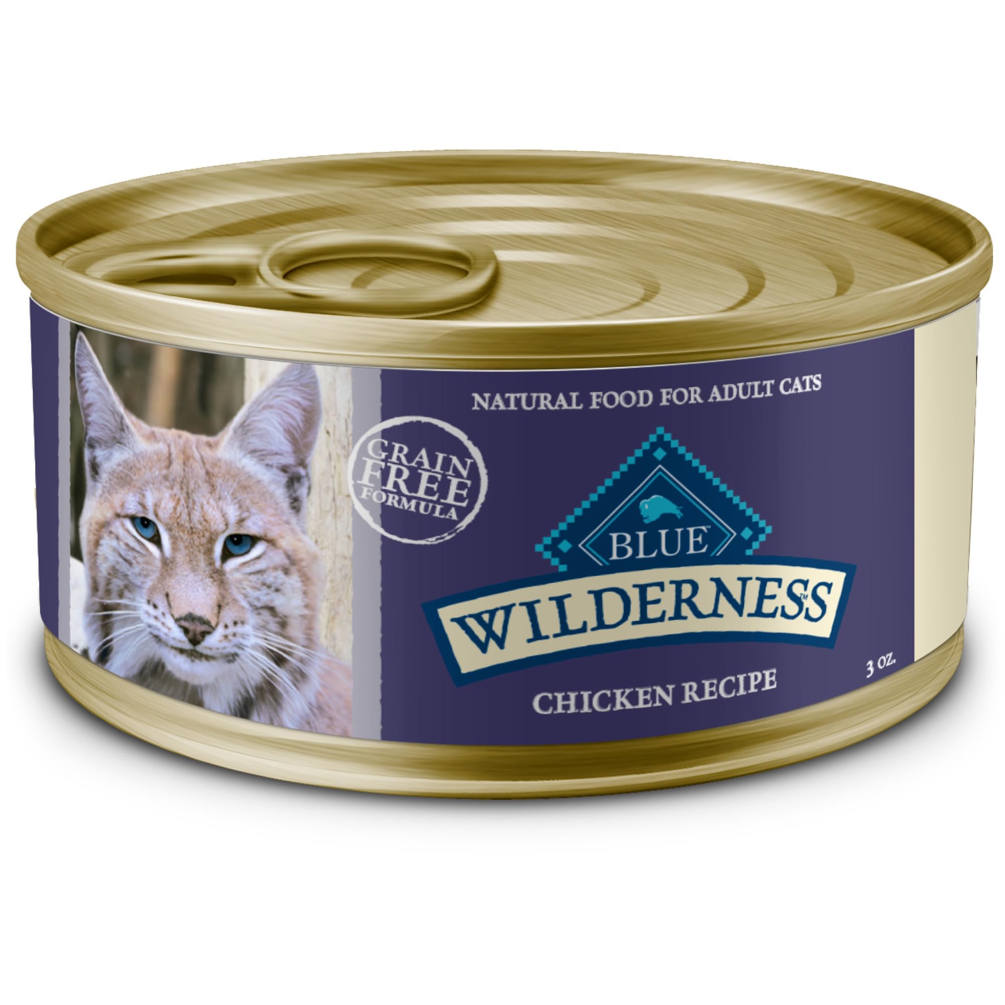 Blue Buffalo Wilderness High-Protein, Grain-Free Natural Wet Food for Adult Cats, Chicken Pat  , 3-oz, 24-pack