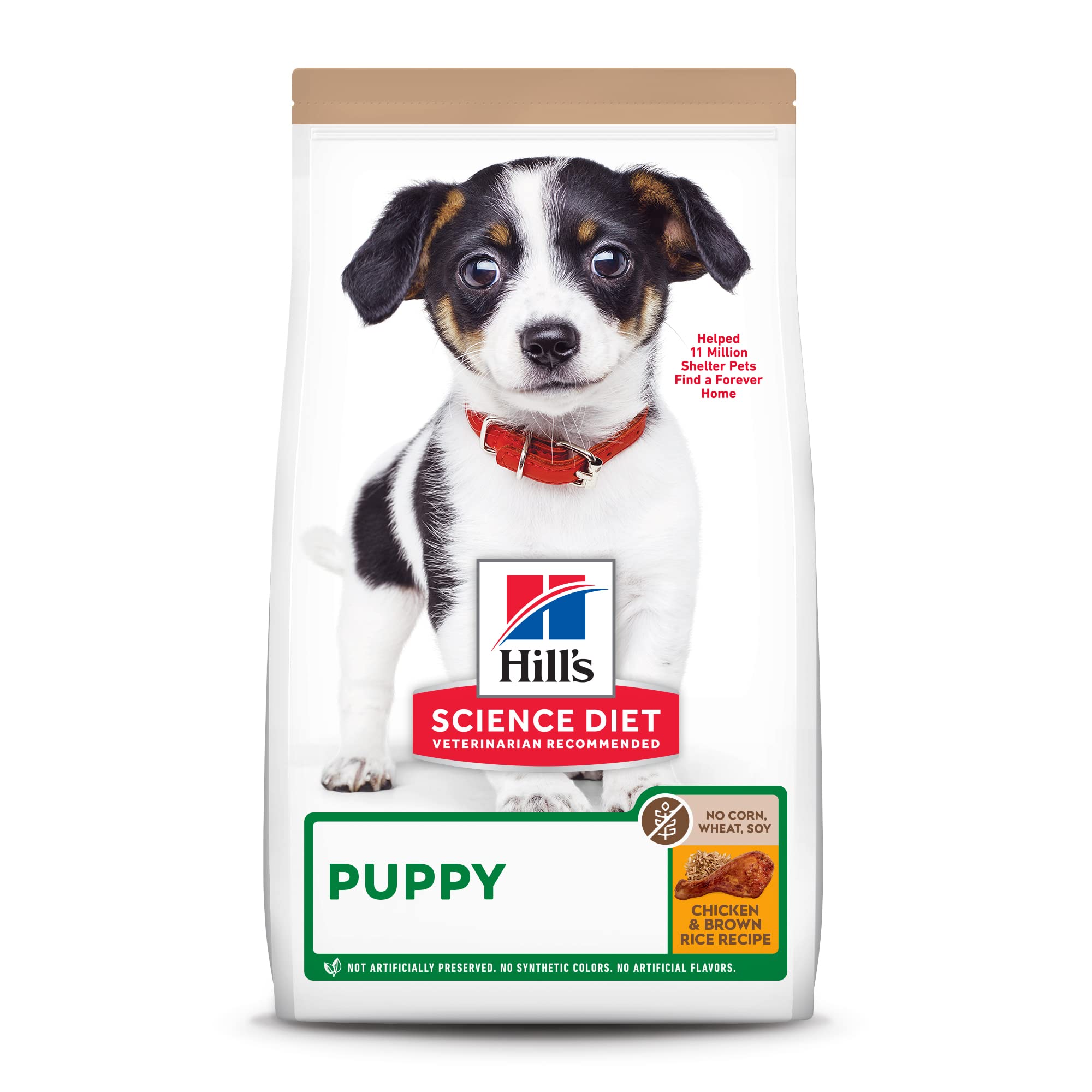 Hills Science Diet Puppy, Puppy Premium Nutrition, Dry Dog Food, No Corn, Wheat, Soy Chicken & Brown Rice, 4 lb Bag