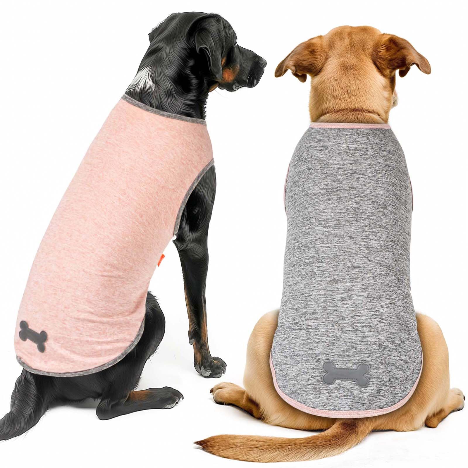 Kyeese 2Pack Dog Shirts With Reflective Label Sun Protection Quick Dry Soft Tank Top Stretchy Sleeveless Lightweight Dog Clothes