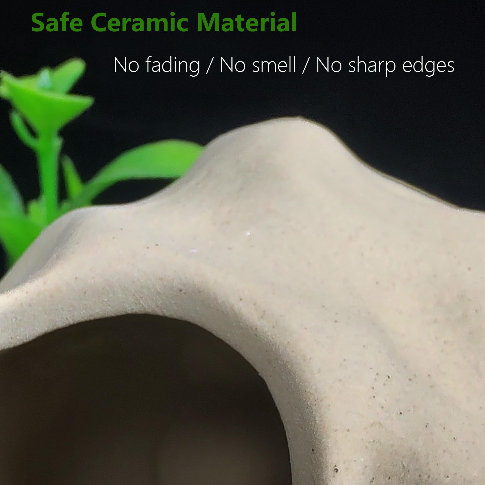 SpringSmart Aquarium Decor Rock Cave for Fish Shrimp Turtle Crab, Betta Fish Tank Decorations Ceramic Hiding Stone, Fish Bowl La