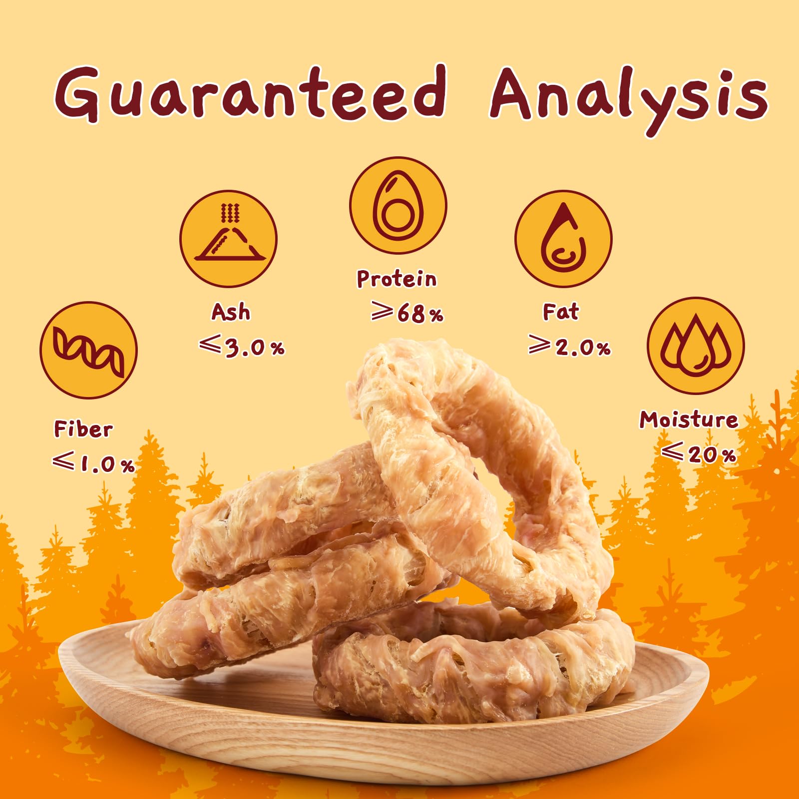 Jungle Calling Beef Tendons for Adult Dogs, Chicken Wrapped Tendons Dog Chews Long Lasting Hip and Joint Supplement for Dogs wit