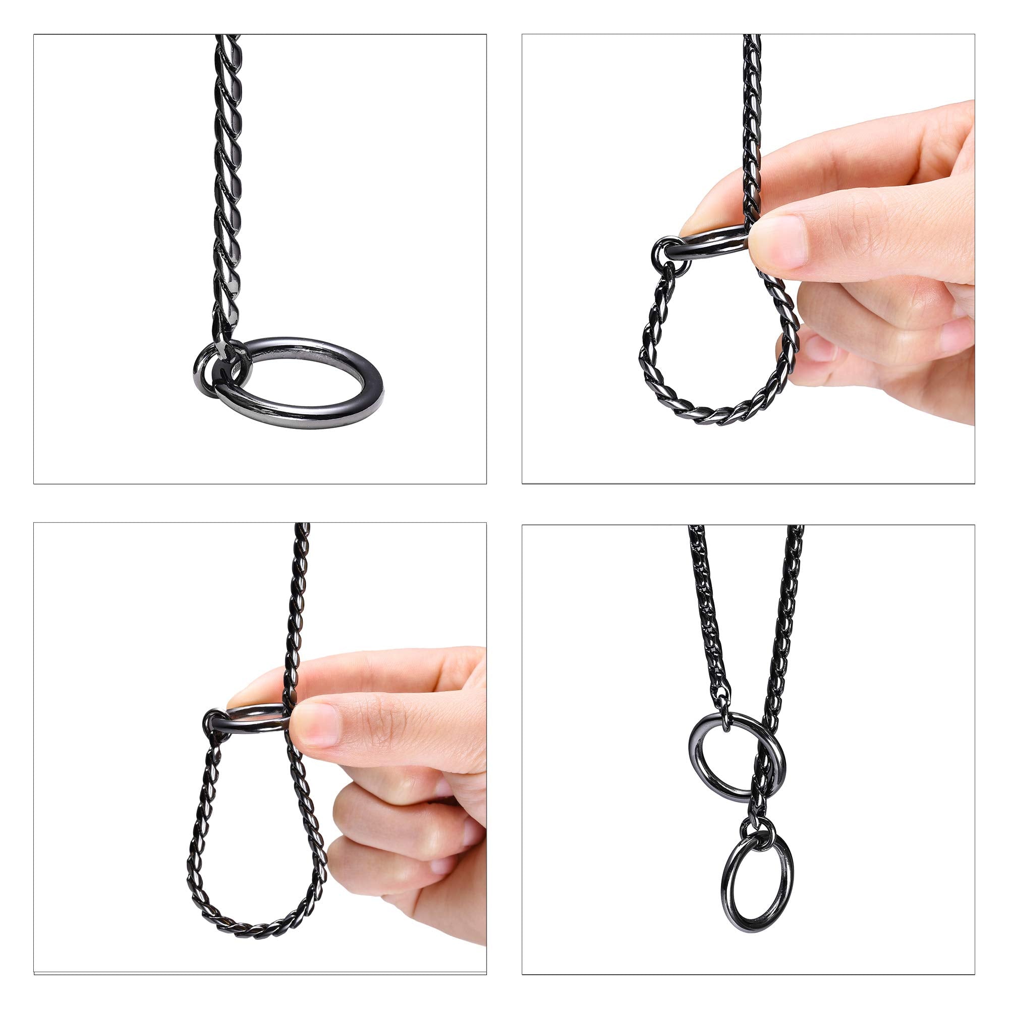Mile High Life | Dog Training Collar | Curb Chain Collar | Chrome Copper Slip Lead | P Ring Collar | Choke Collar (18In/45Cm-4.0Mm)