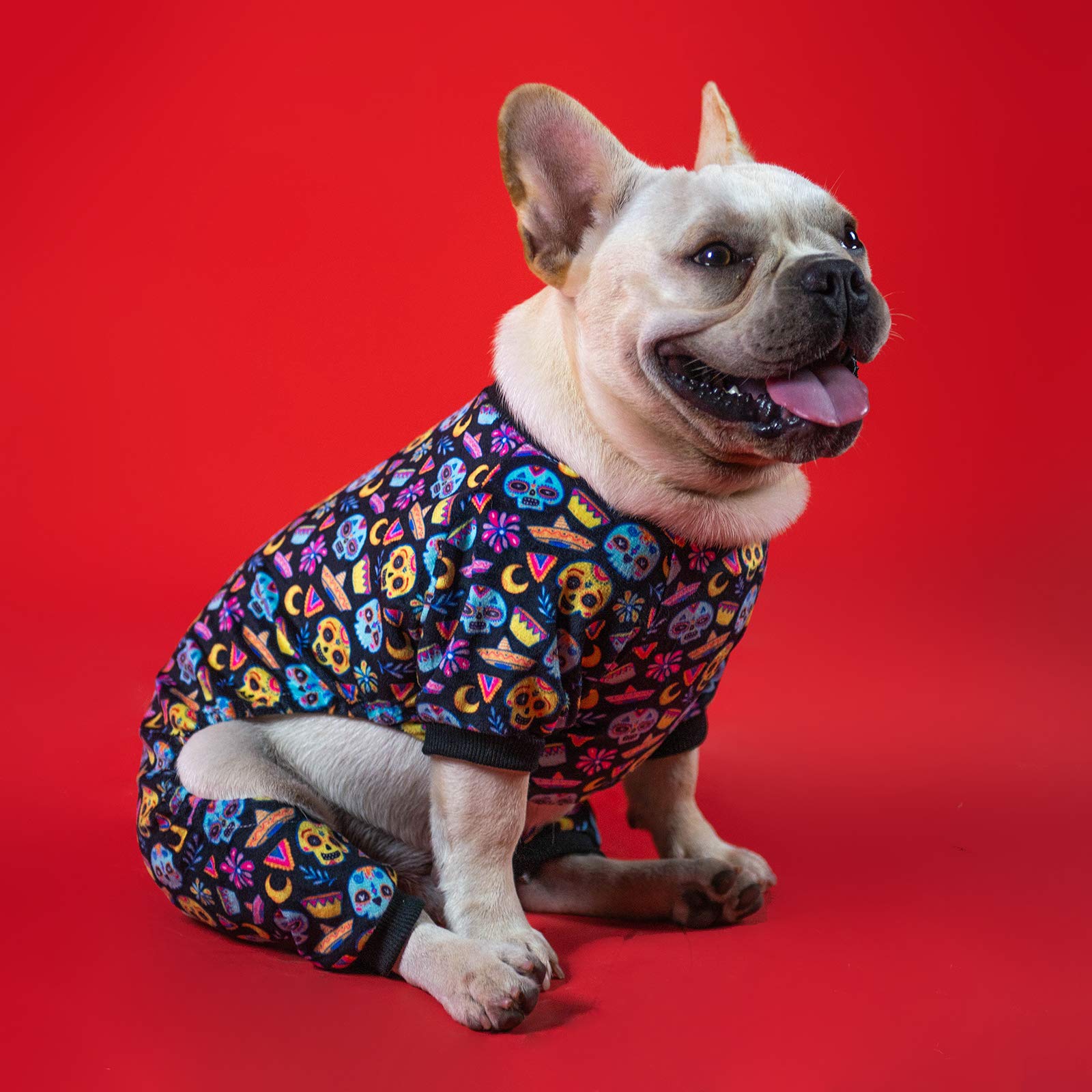 Cutebone Halloween Dog Pajamas Coco Skulls Dog Apparel Dog Jumpsuit Pet Clothes Pajamas P73Xl