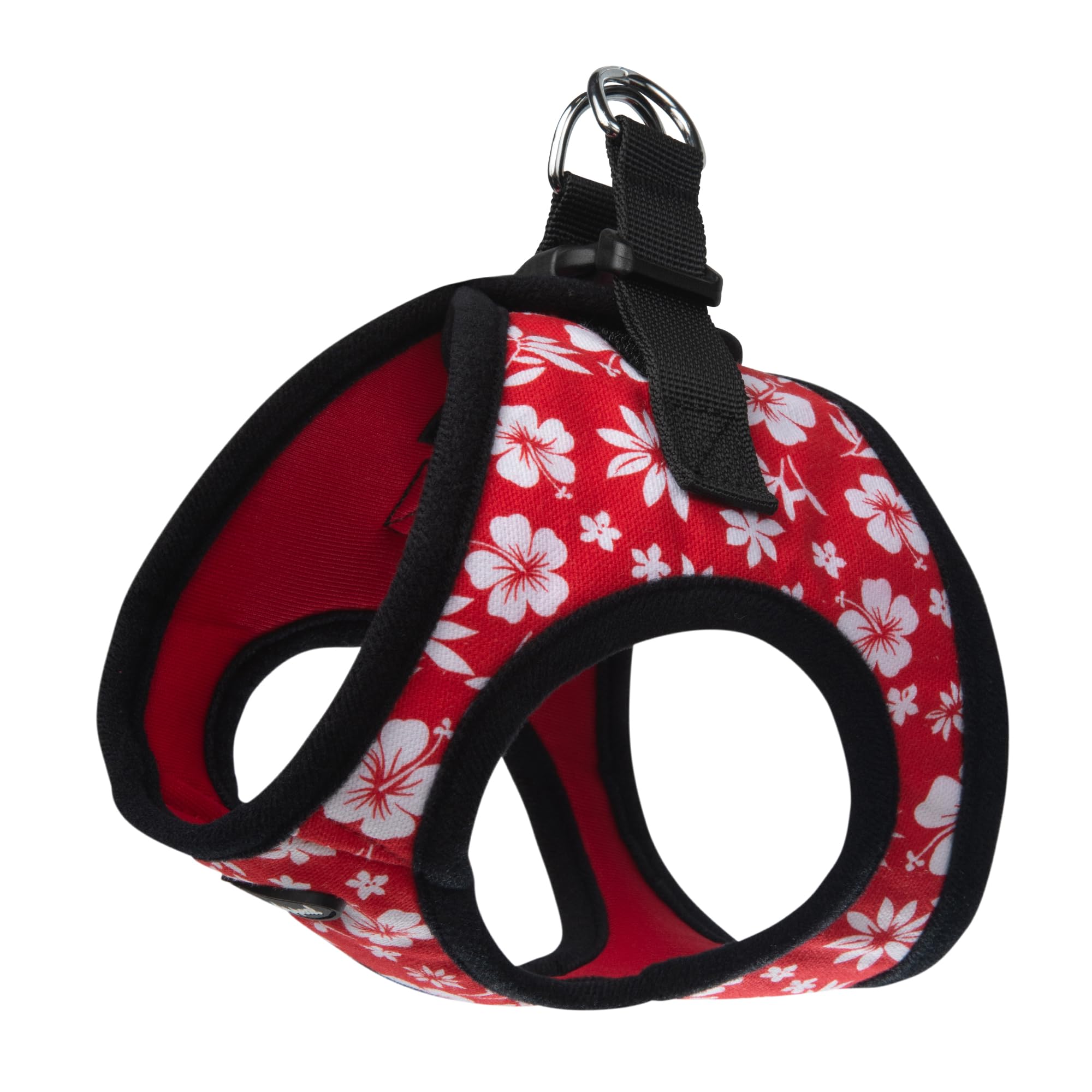 Bark Appeal Red Hibiscus Step-in Dog Harness for X-Large to 2X-Large Pets - Updated Sizing, Re-Measuring is Essential - Soft Ves