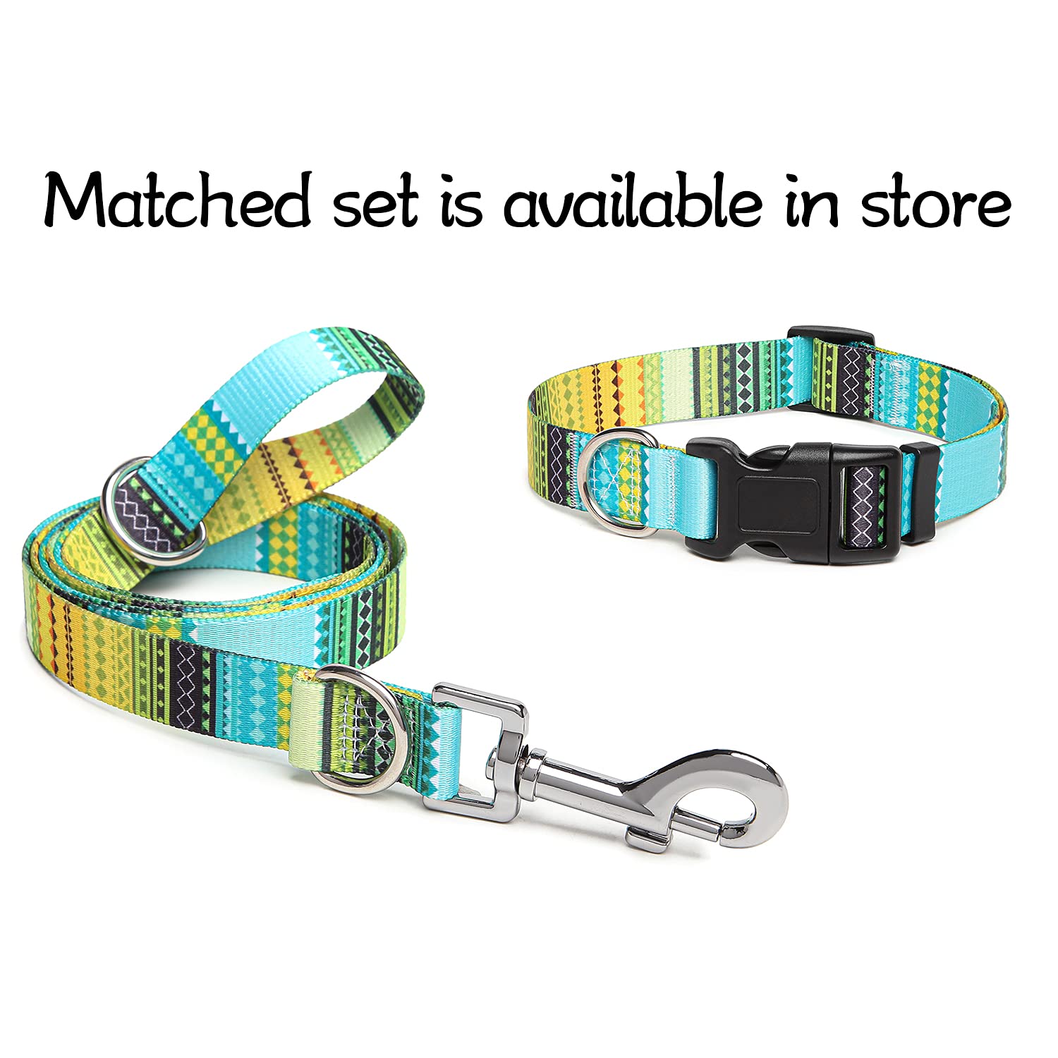 Suredoo Adjustable Dog Collar With Patterns, Ultra Comfy Soft Nylon Breathable Pet Collar For Small Medium Large Dogs (M, Bohemian Yellow)