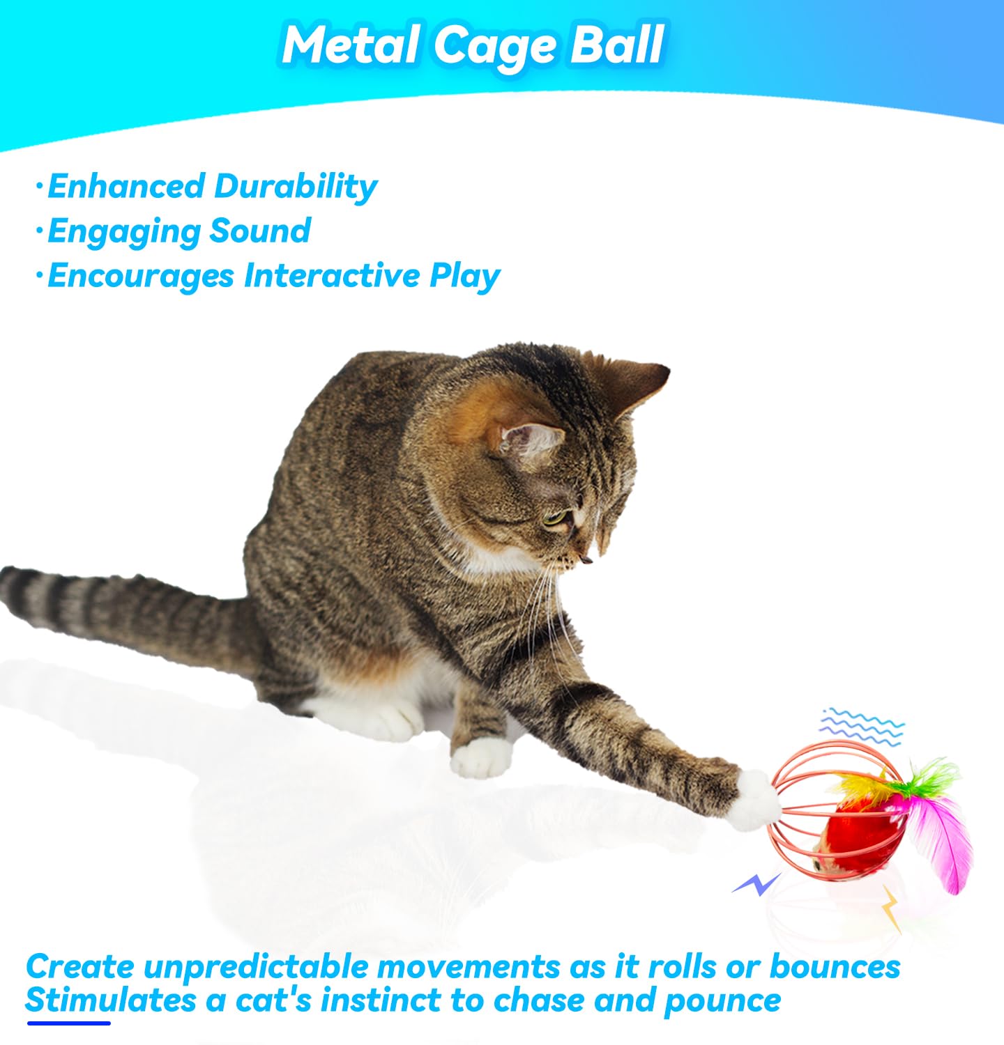 Quvovid Cat Toys 6 Packs Cat Ball Toys, Metal Cage Balls With Mice & Bells, Cat Toys For Indoor Cats And Kitten, Interactive Cat Toys Cat Bell Balls, Mouse Toys, Kitten Toys Promote Physical Exercise