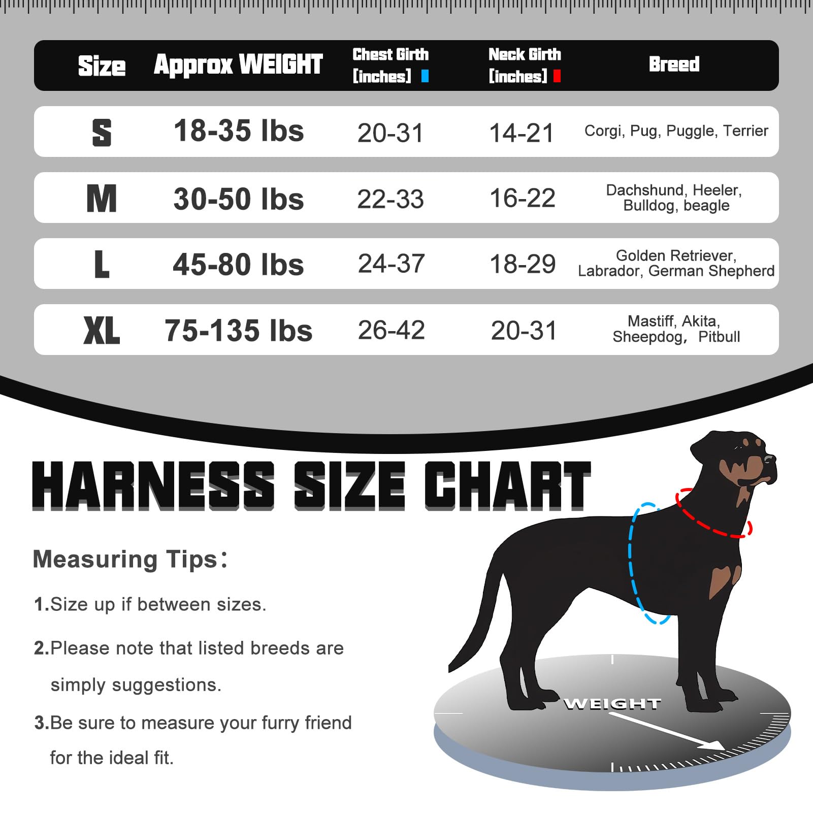 Auroth Tactical Dog Harness For Small Medium Large Dogs No Pull Adjustable Pet Harness Reflective K9 Working Training Easy Control Pet Vest Military Service Dog Harnesses (S, Black Ink)