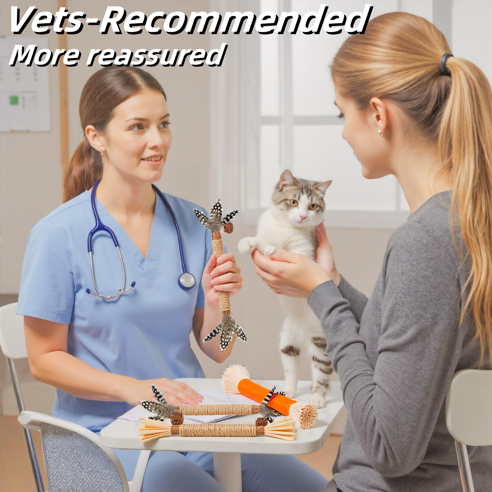 Grembeb Cat Toys,4Pack Silvervine Chew Stick,Kitten Treat Catnip Toy Kitty Natural Stuff Catnip For Cleaning Teeth Indoor Dental Snack Interactive Exercise Hamster Chinchilla Gerbil Rabbit Bunny