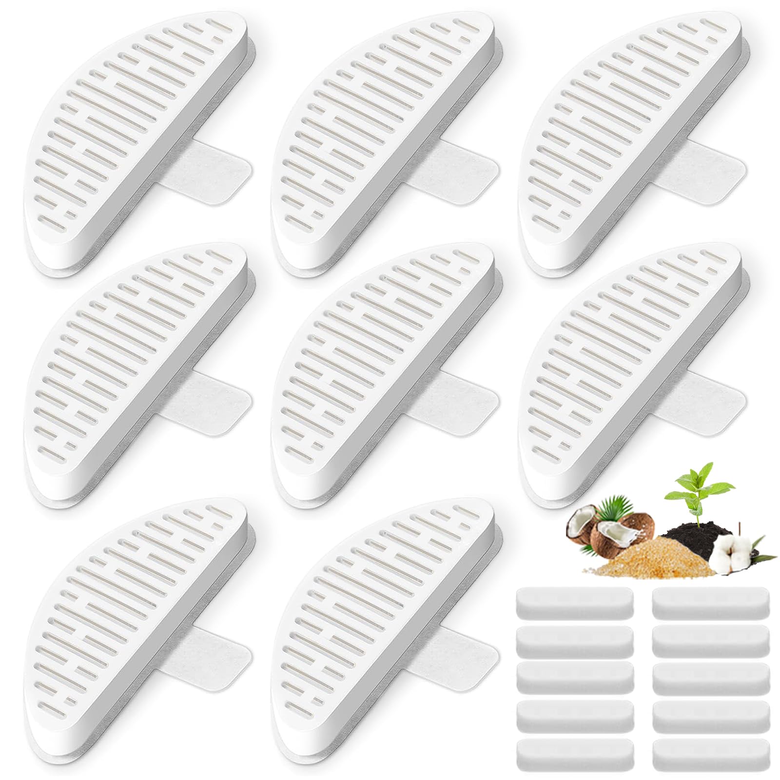 8 Pack Cat Water Fountain Filter & 10 Pack Replacement Fliter Sponges Compatible With Uahpet Water Fountain 67Oz/2L Automatic Pe